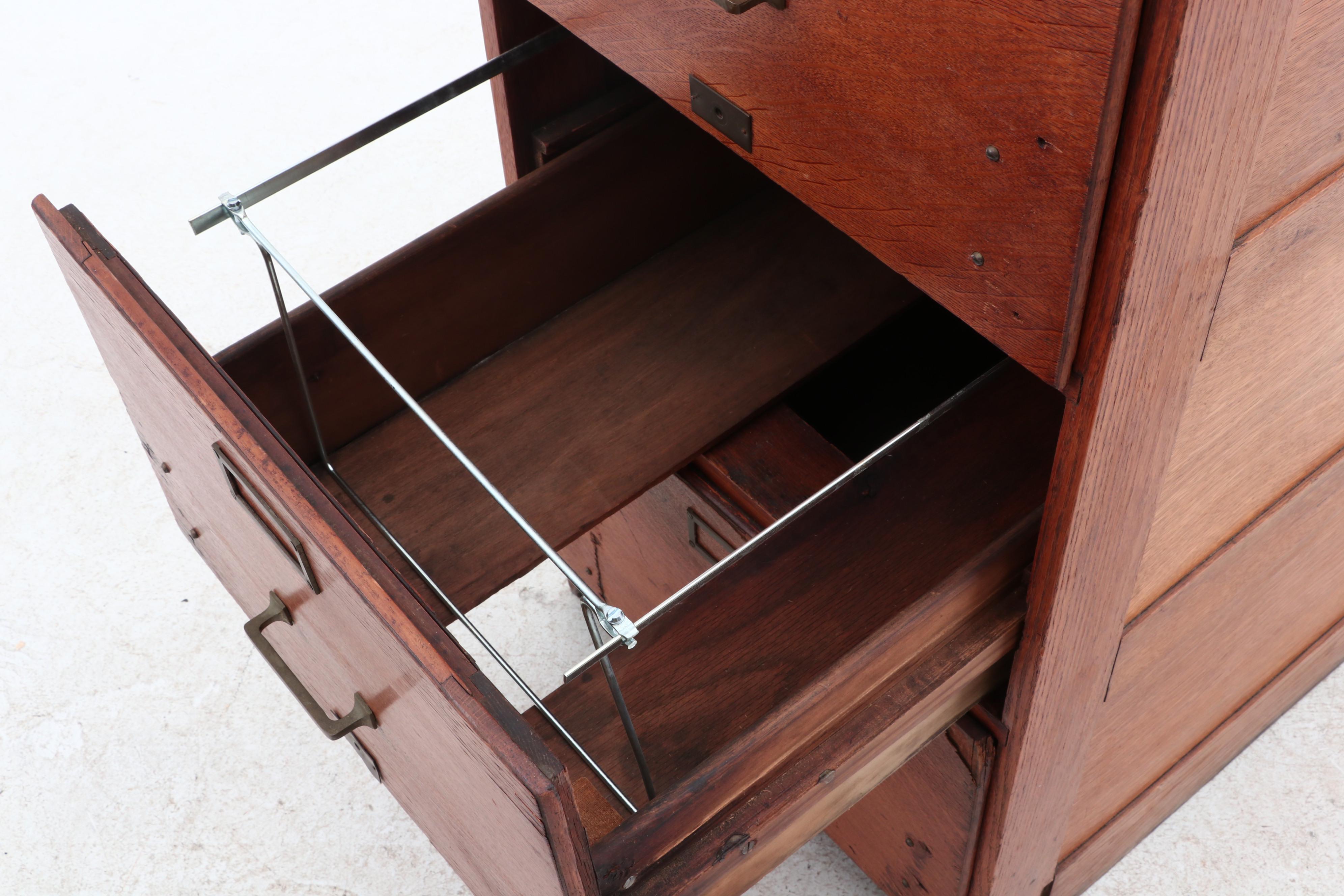 Antique Oak Hanging File Cabinet