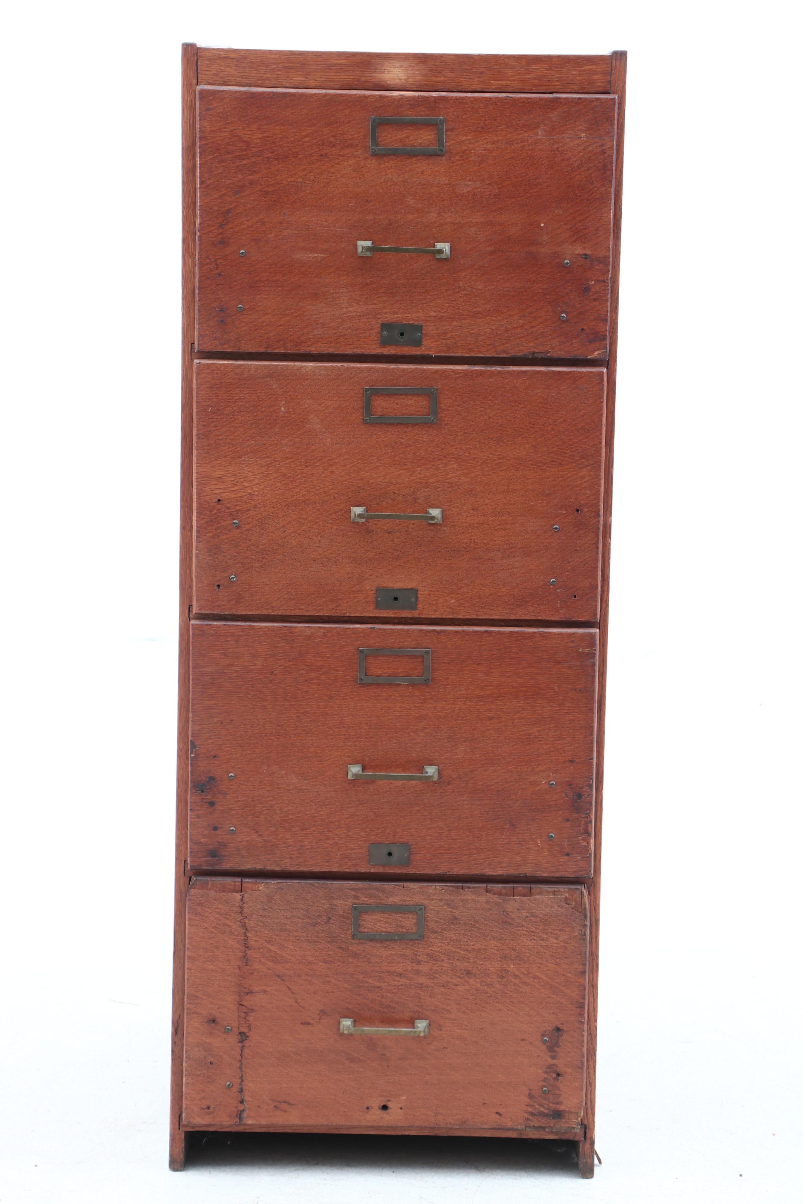 Antique Oak Hanging File Cabinet