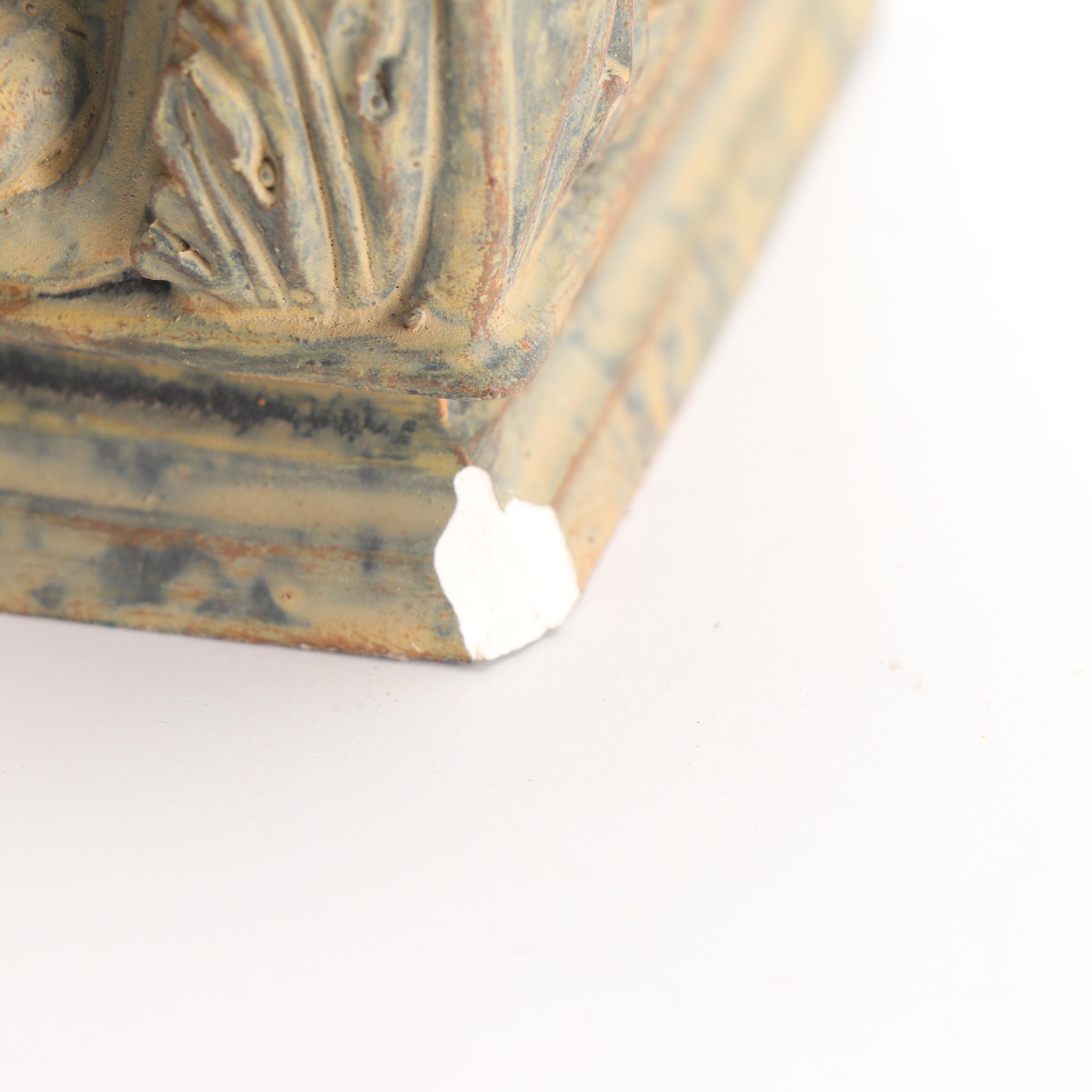 Lion's Head Bookend Pair with Wooden Obelisk Desk Clock and Other Office Décor