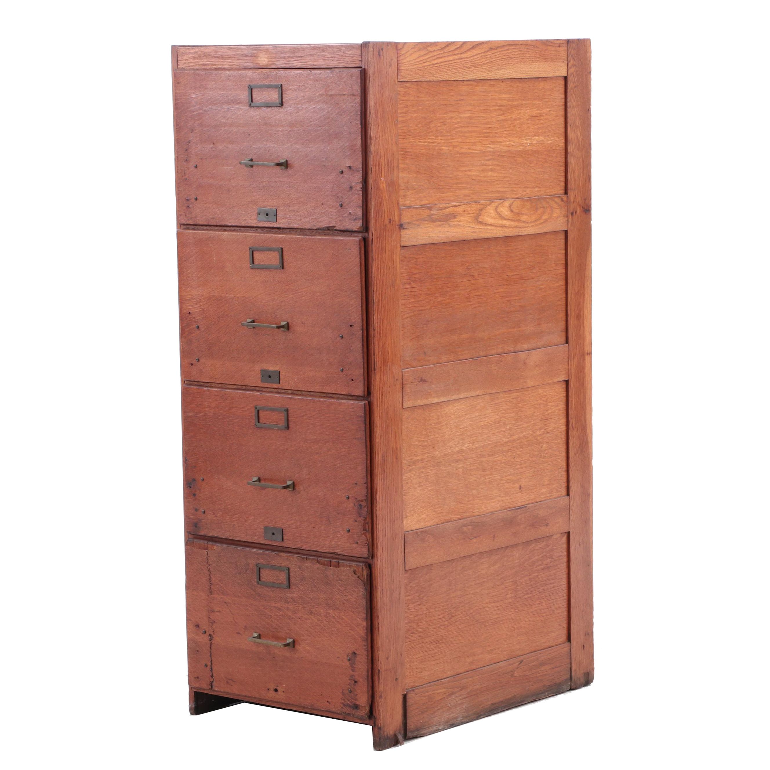 Antique Oak Hanging File Cabinet