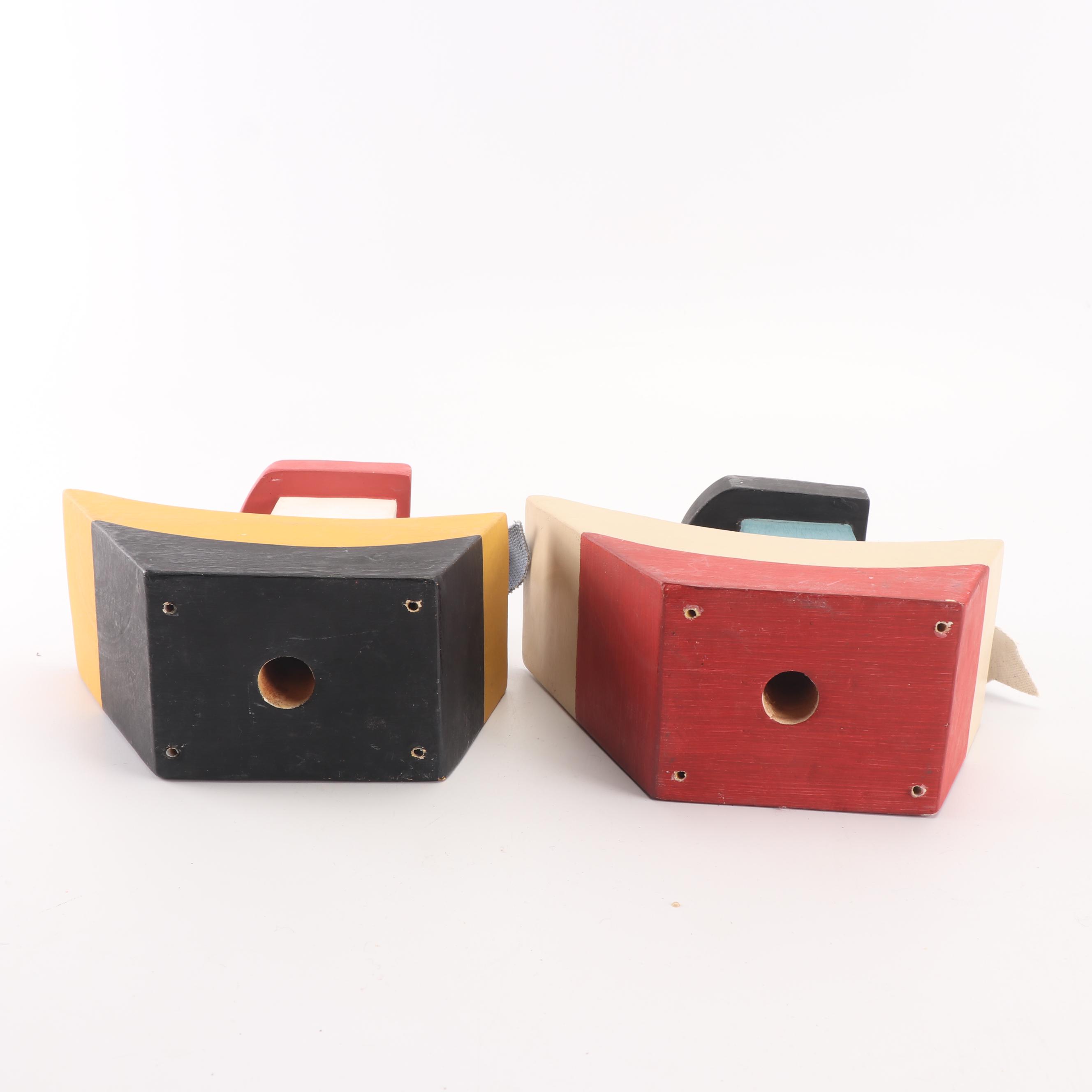 Handcrafted Wooden Ship Figurines
