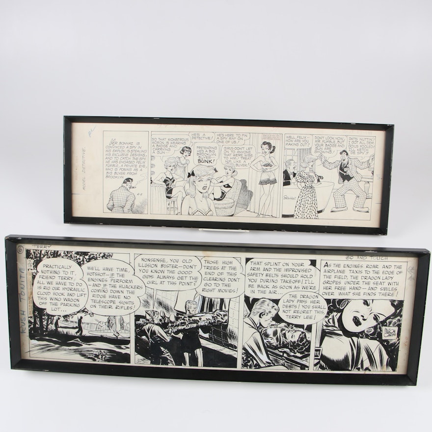 Milton Caniff and Martin Branner Comic Strip Proofs