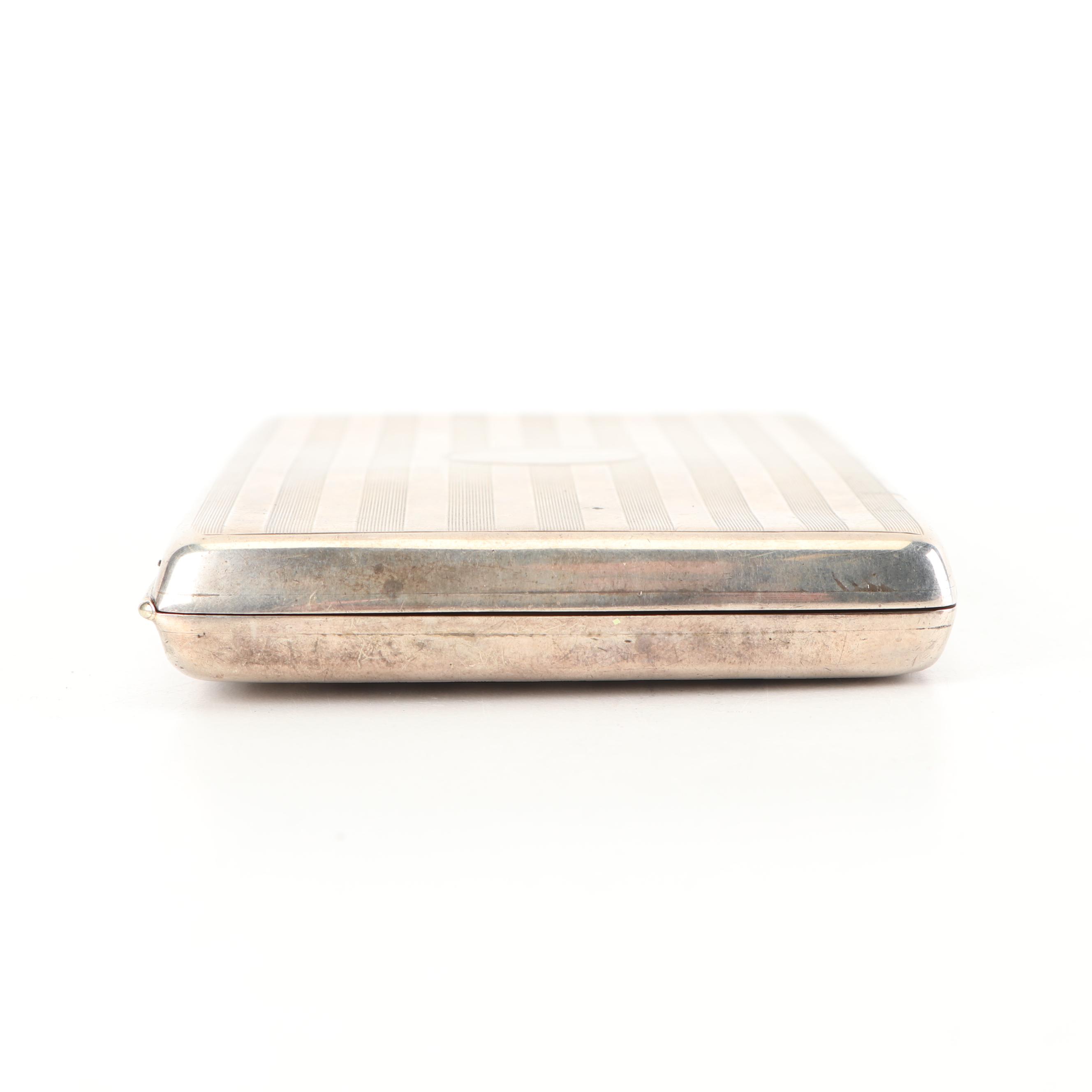 Smith & Bartlam English Sterling Silver Cigarette Case, 1918