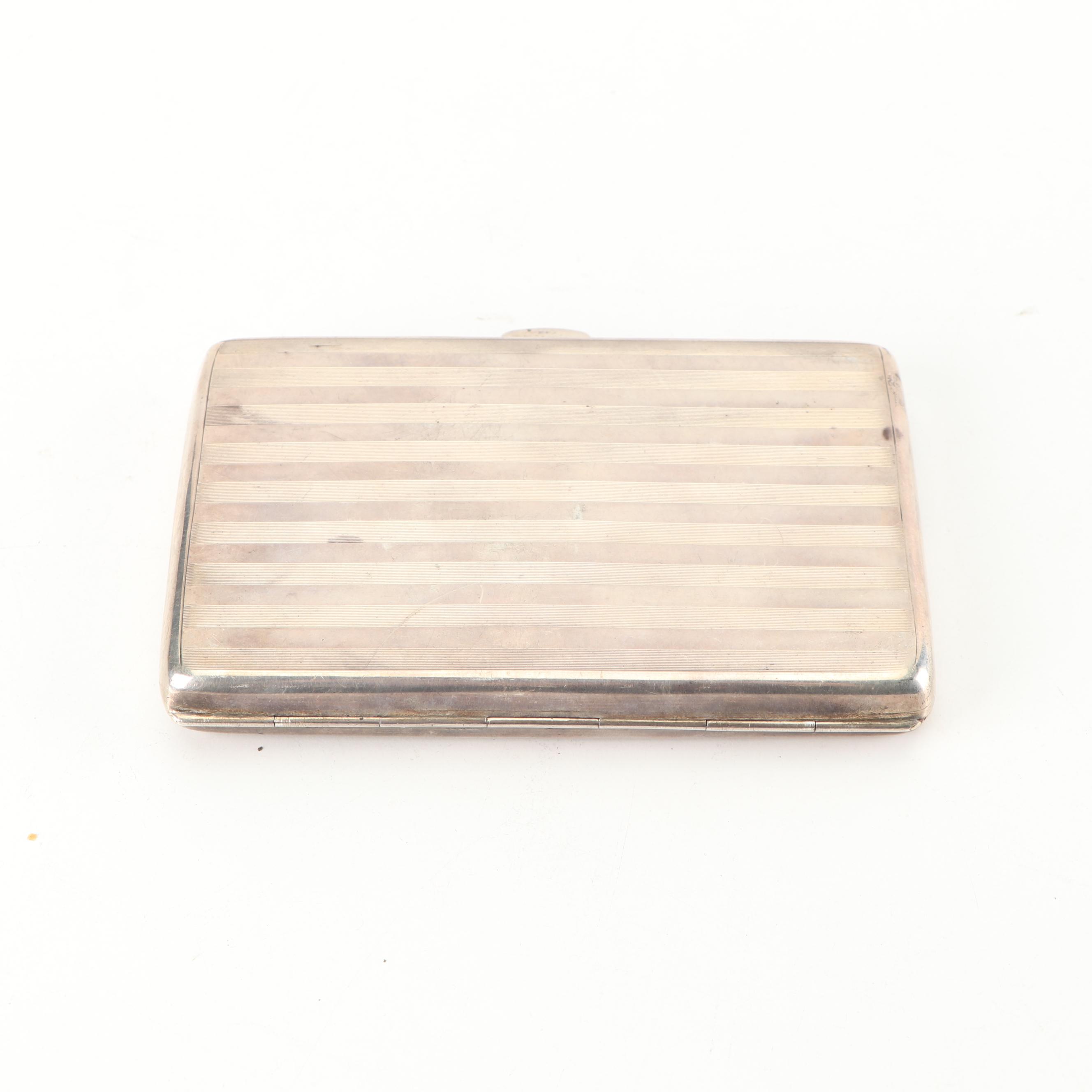 Smith & Bartlam English Sterling Silver Cigarette Case, 1918
