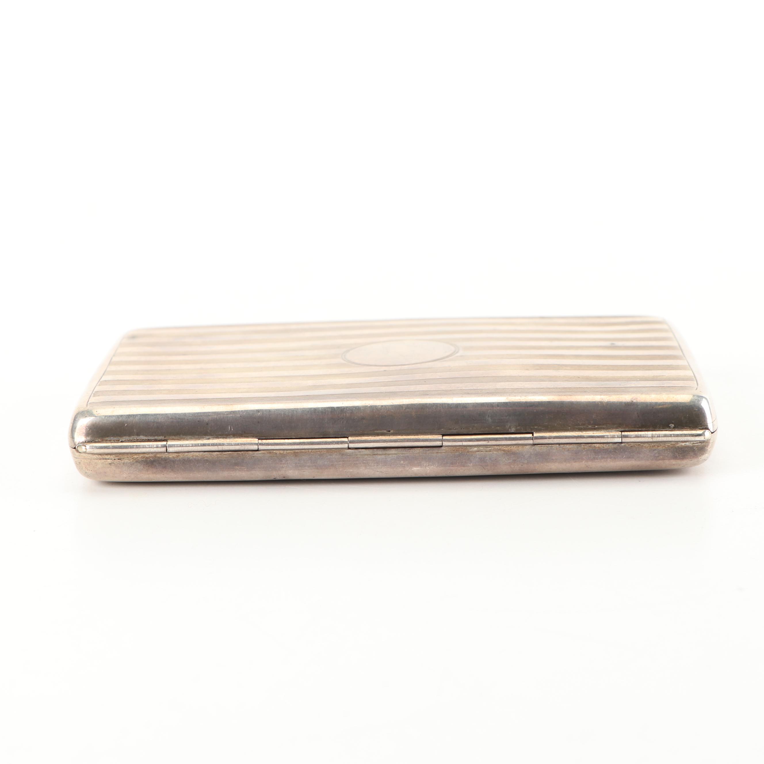 Smith & Bartlam English Sterling Silver Cigarette Case, 1918
