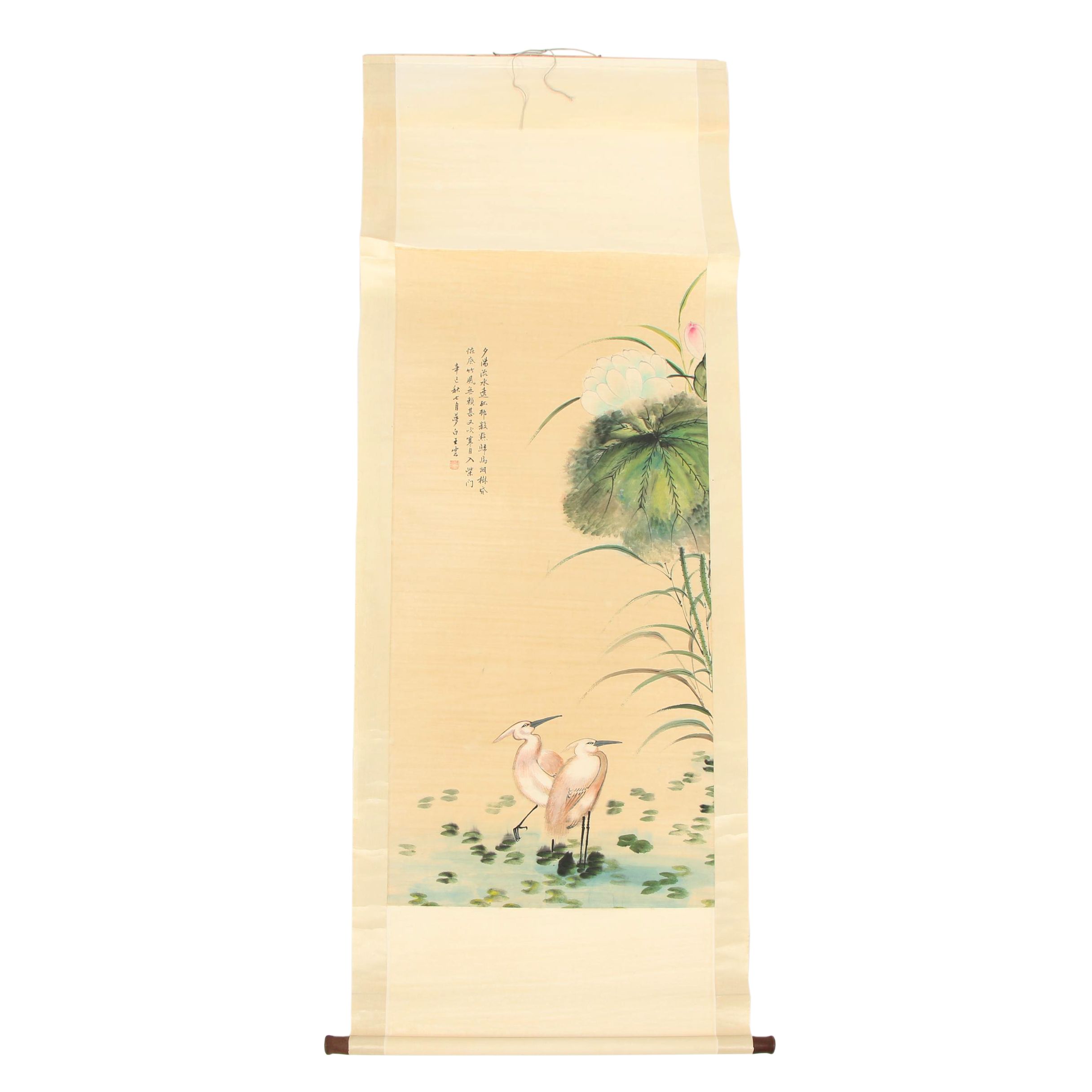 Chinese Watercolor Painted Hanging Scrolls