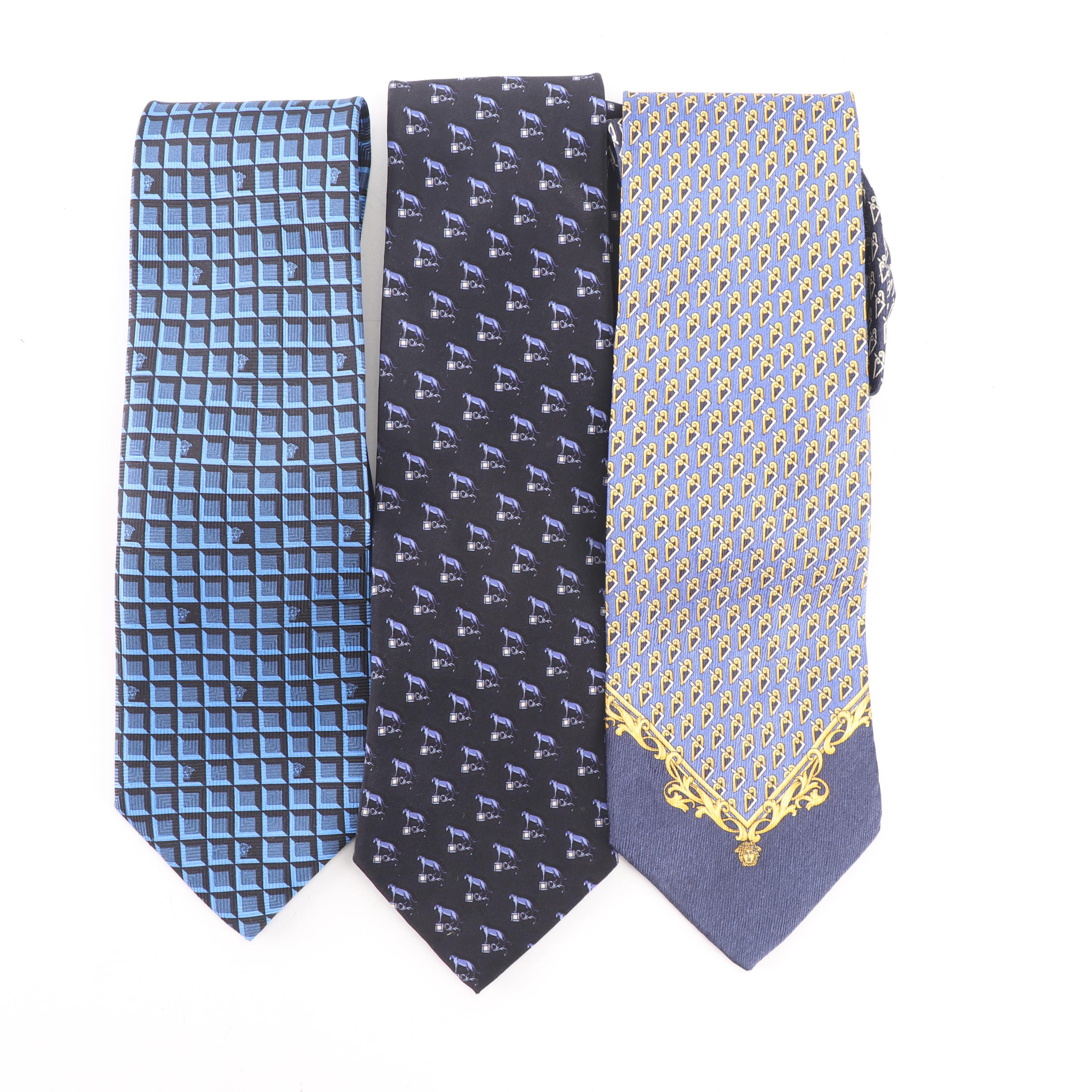 Men's Gianni Versace Silk Neckties, Made in Italy