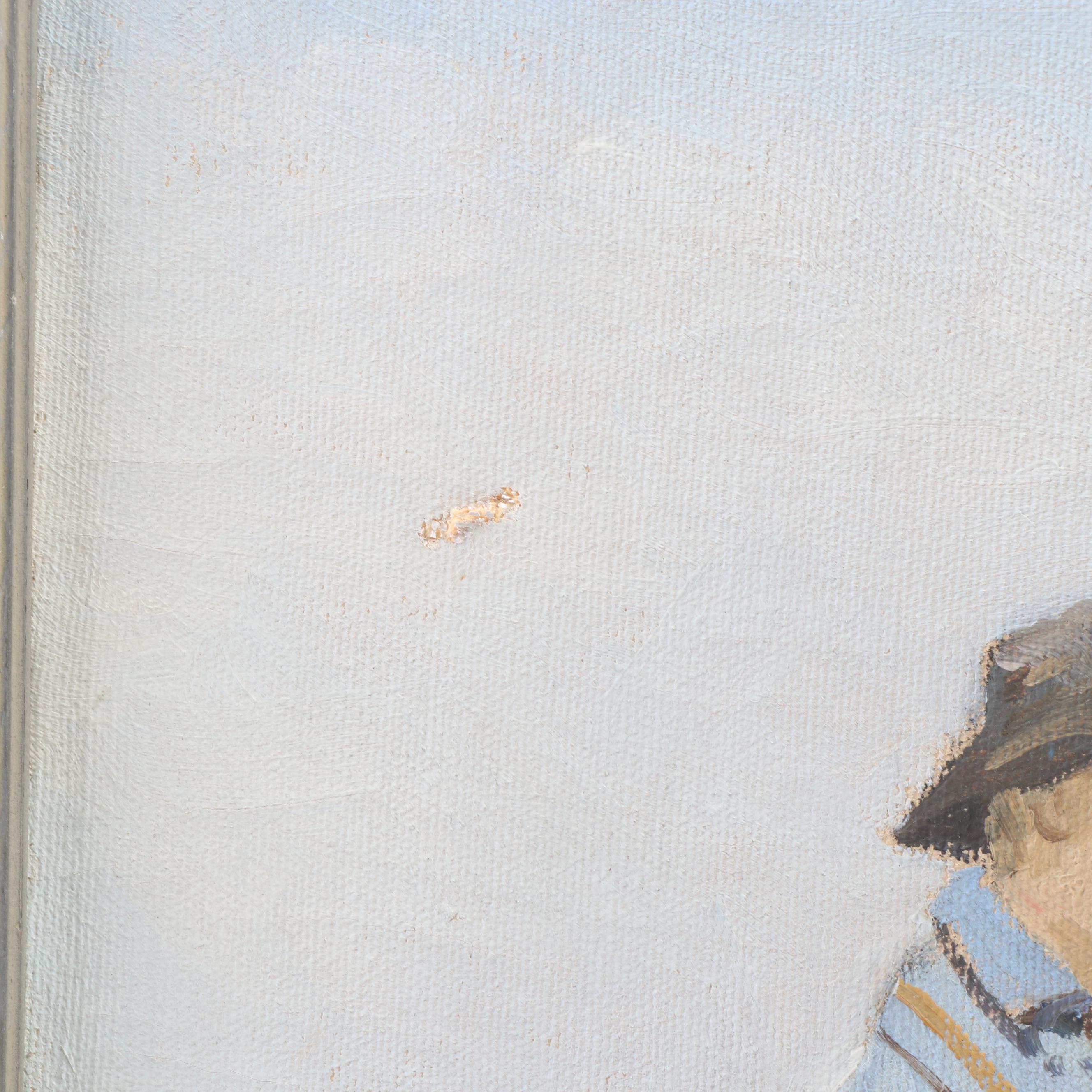 Oliver Albertson Oil Painting of Fishing Scene