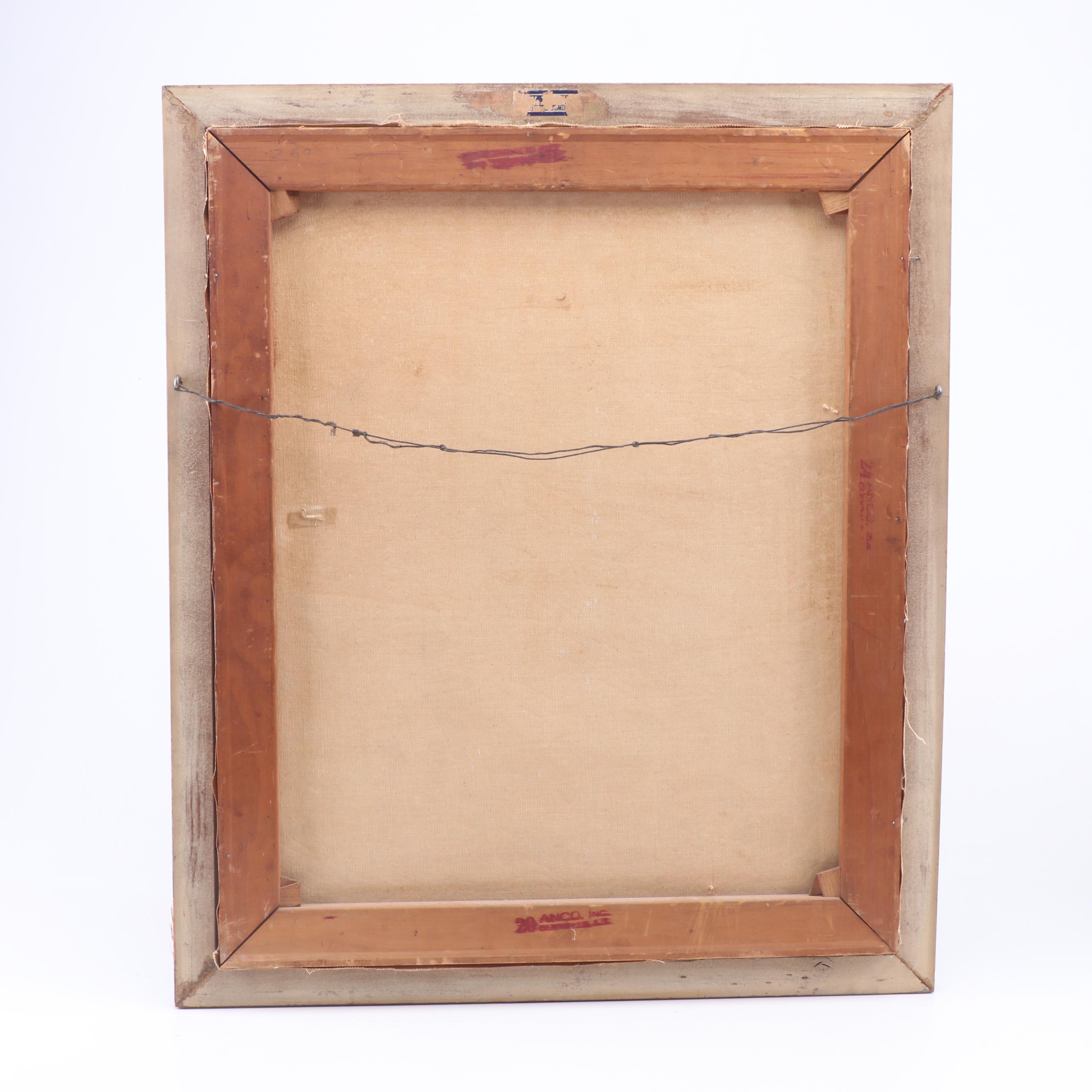 Oliver Albertson Oil Painting of Fishing Scene