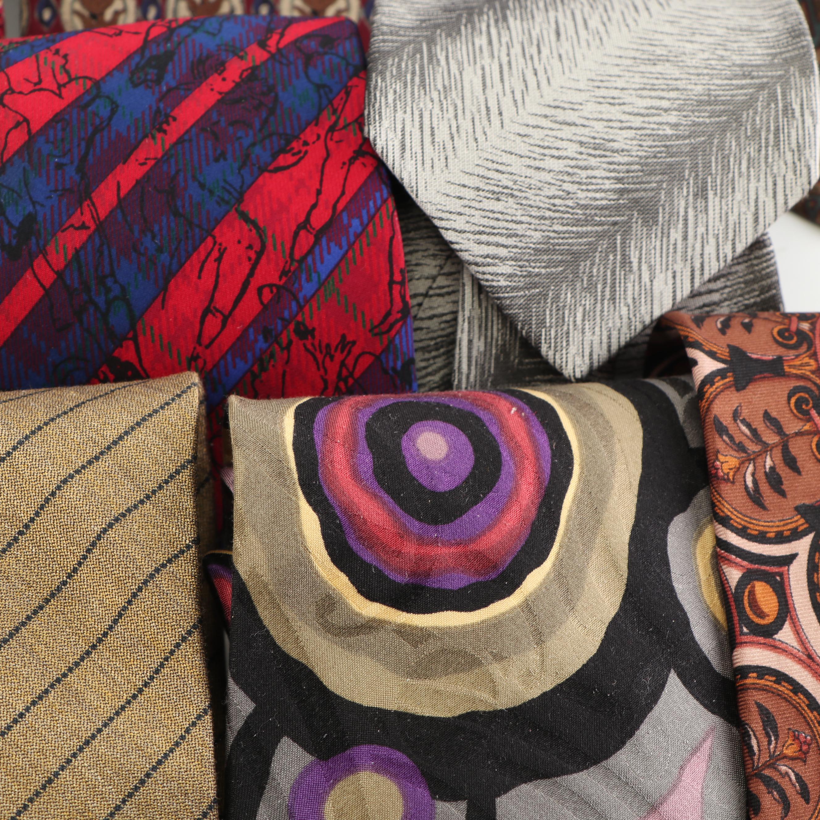 Silk Neckties Including Brioni, Ermenegildo Zegna and Calvin Klein, Vintage
