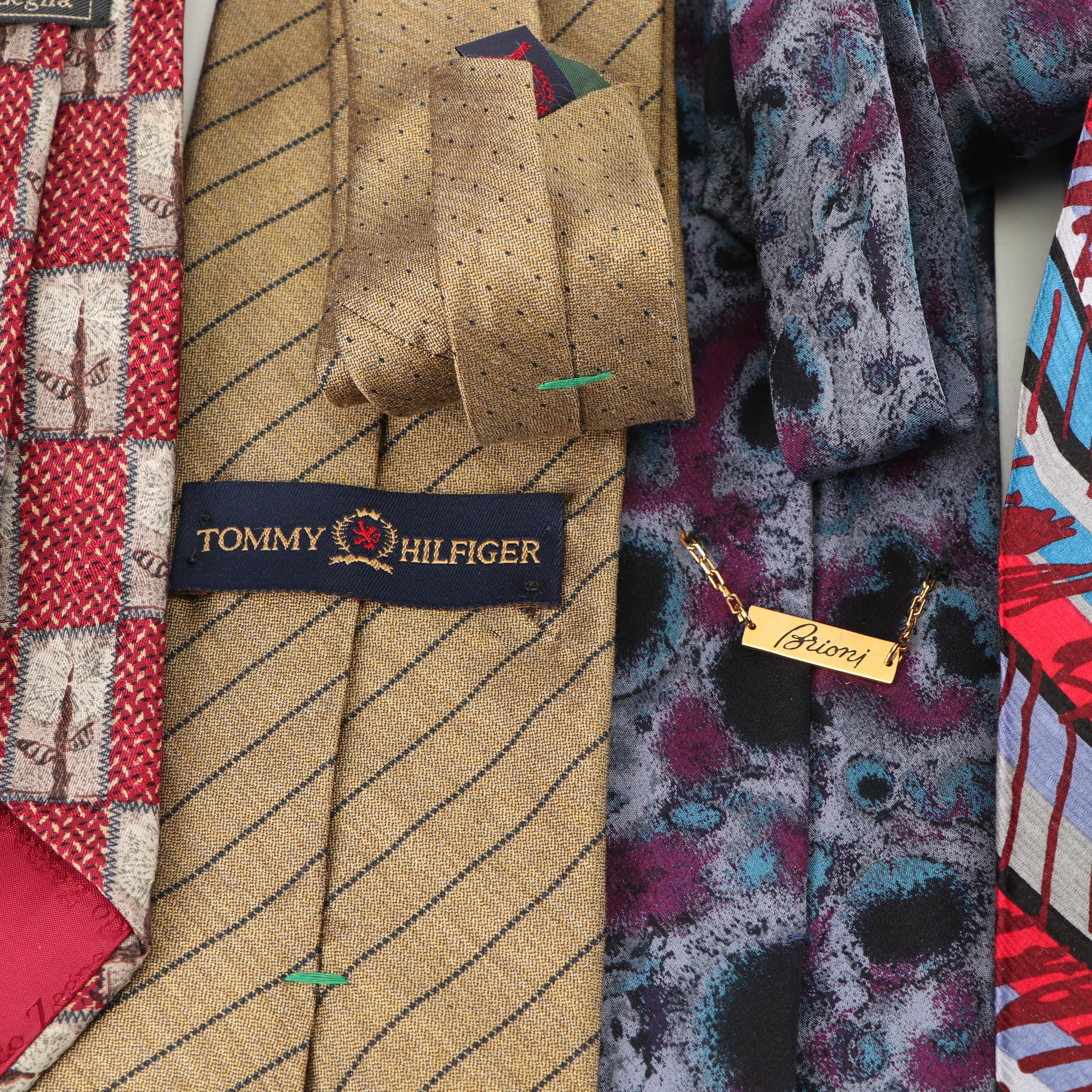 Silk Neckties Including Brioni, Ermenegildo Zegna and Calvin Klein, Vintage