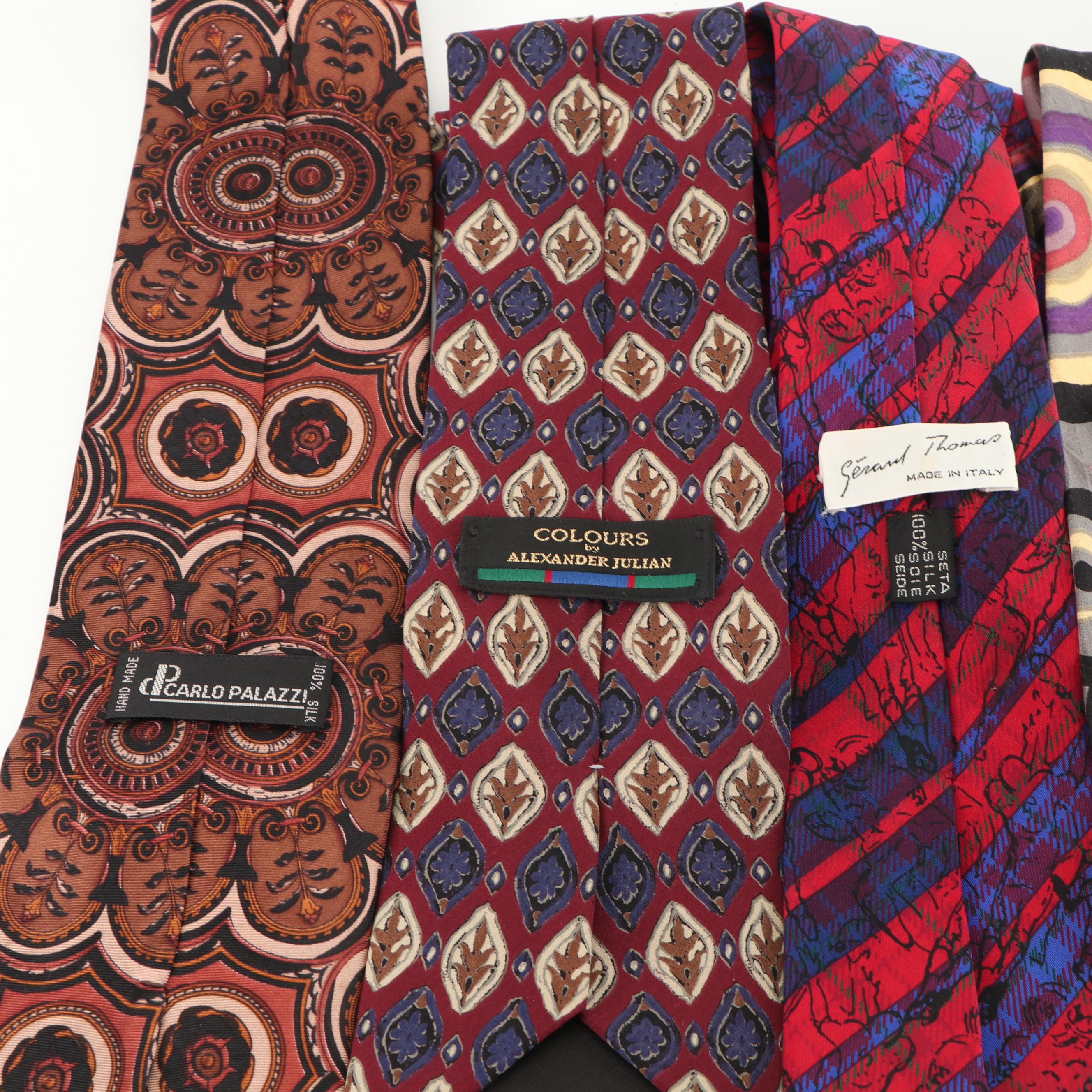 Silk Neckties Including Brioni, Ermenegildo Zegna and Calvin Klein, Vintage
