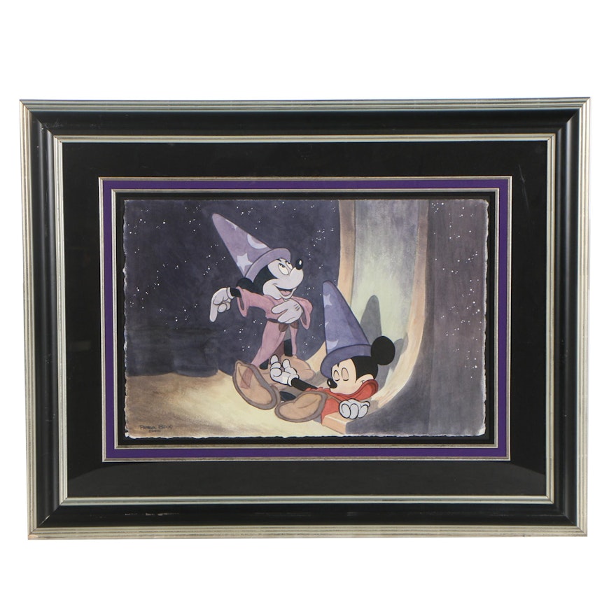 Patrick Block Watercolor Painting of Mickey Mouse