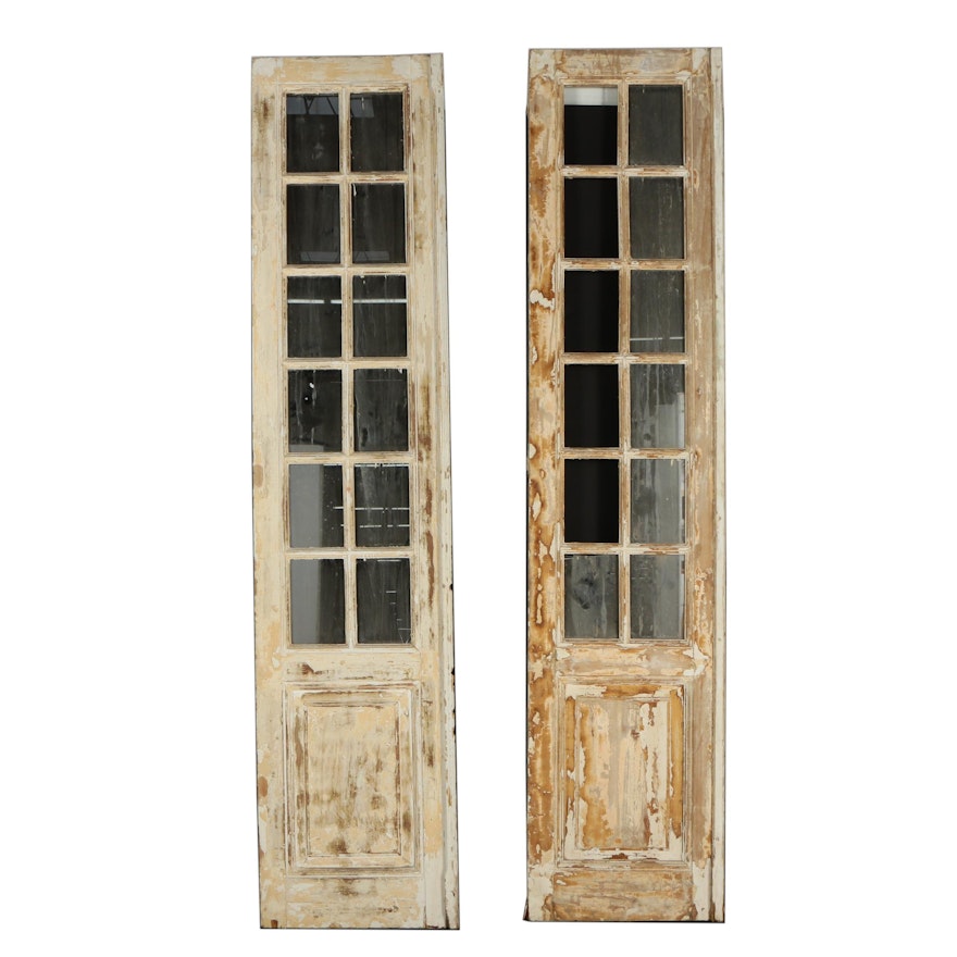 Rusticated Pine French Doors with Mirrored Panes