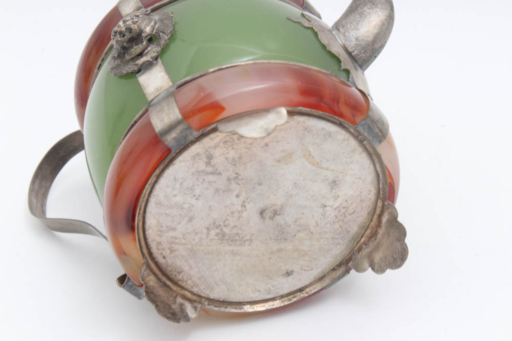 Sino-Tibetan Stone and Metal Teapot