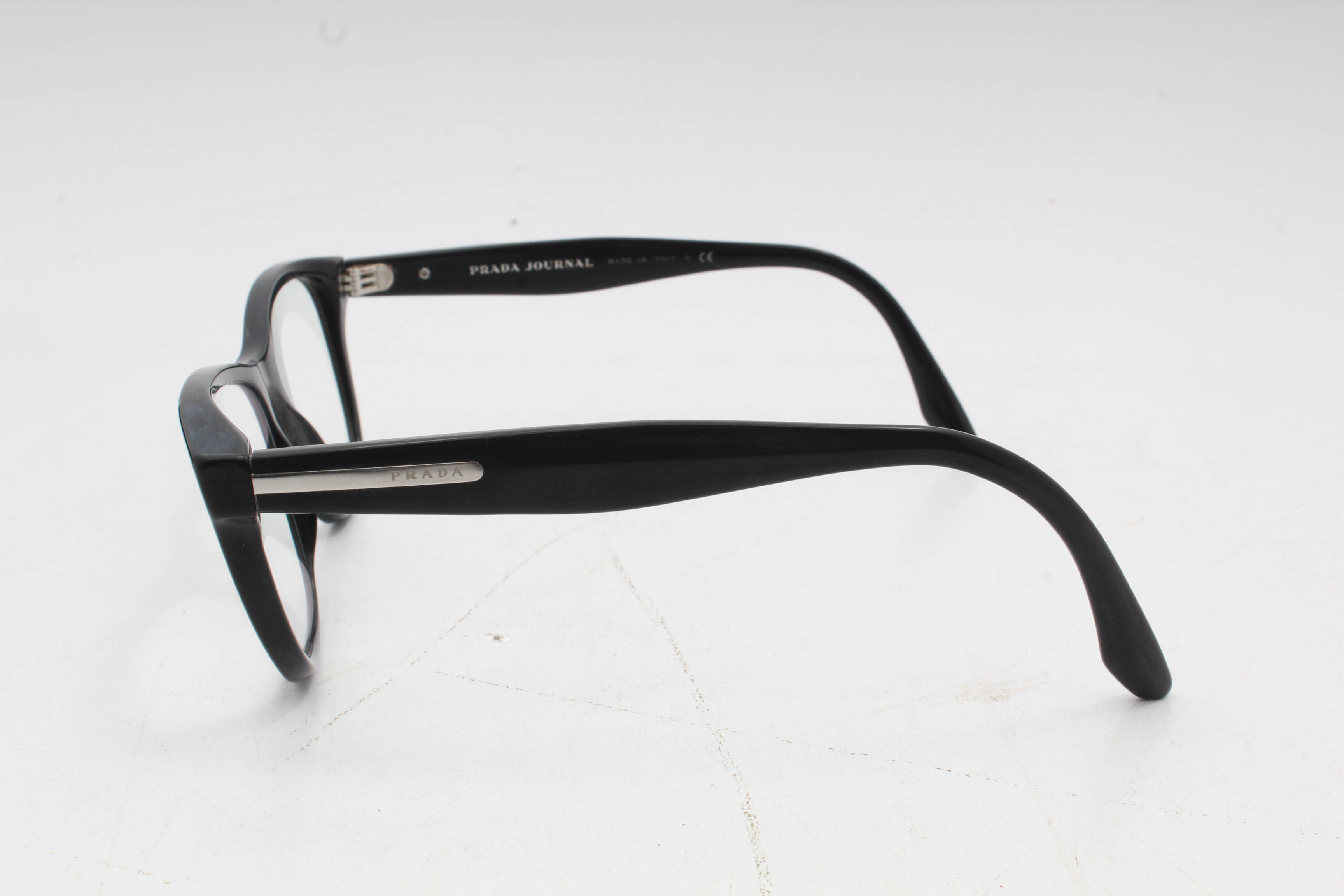 Prada Journal VPR 04T Black Eyeglasses with Case and Box, Made in Italy