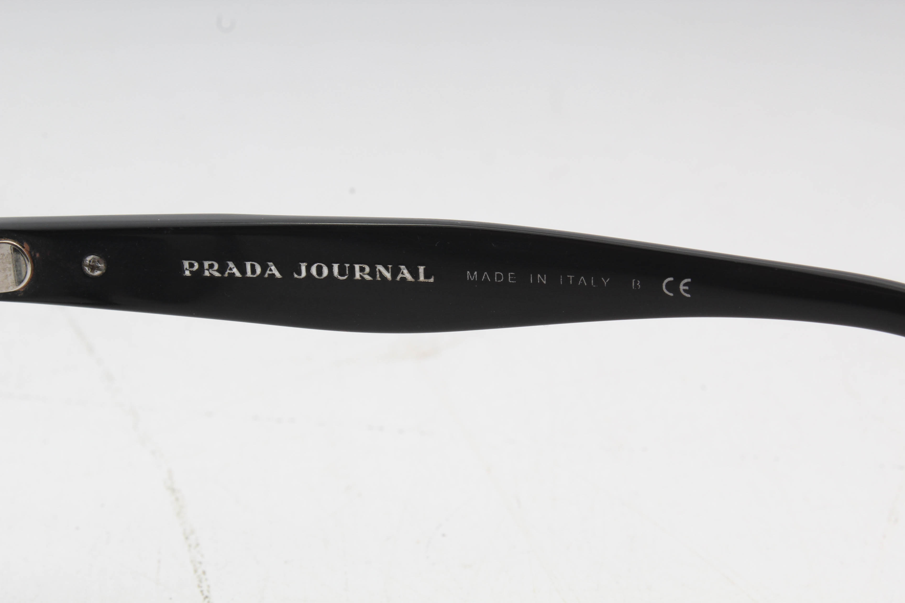 Prada Journal VPR 04T Black Eyeglasses with Case and Box, Made in Italy