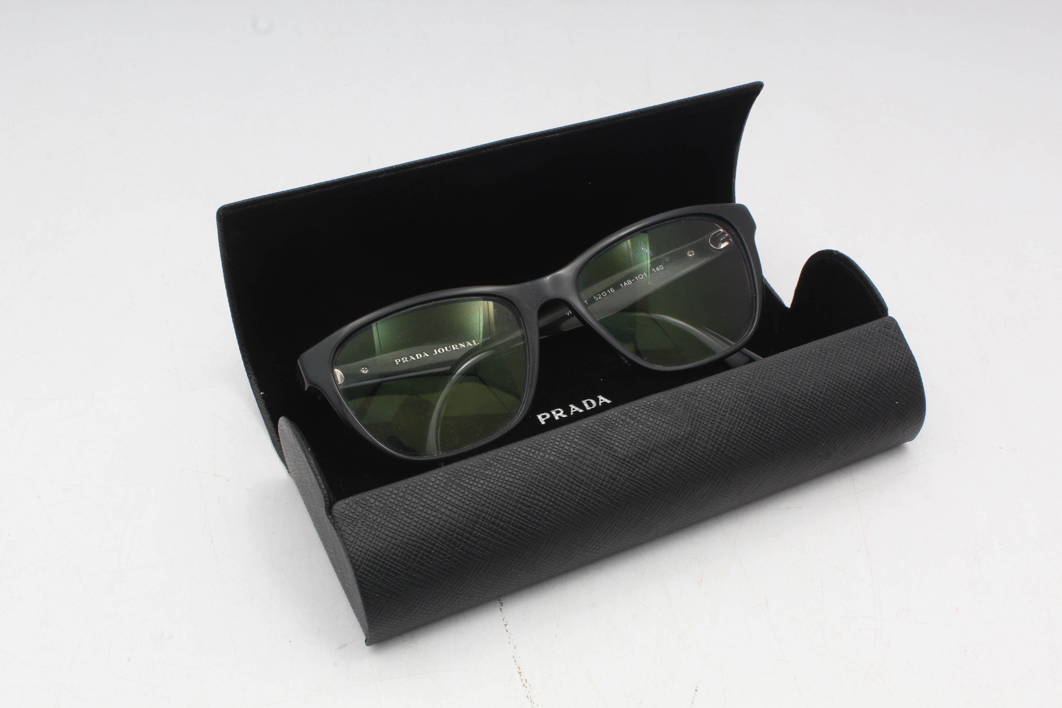 Prada Journal VPR 04T Black Eyeglasses with Case and Box, Made in Italy