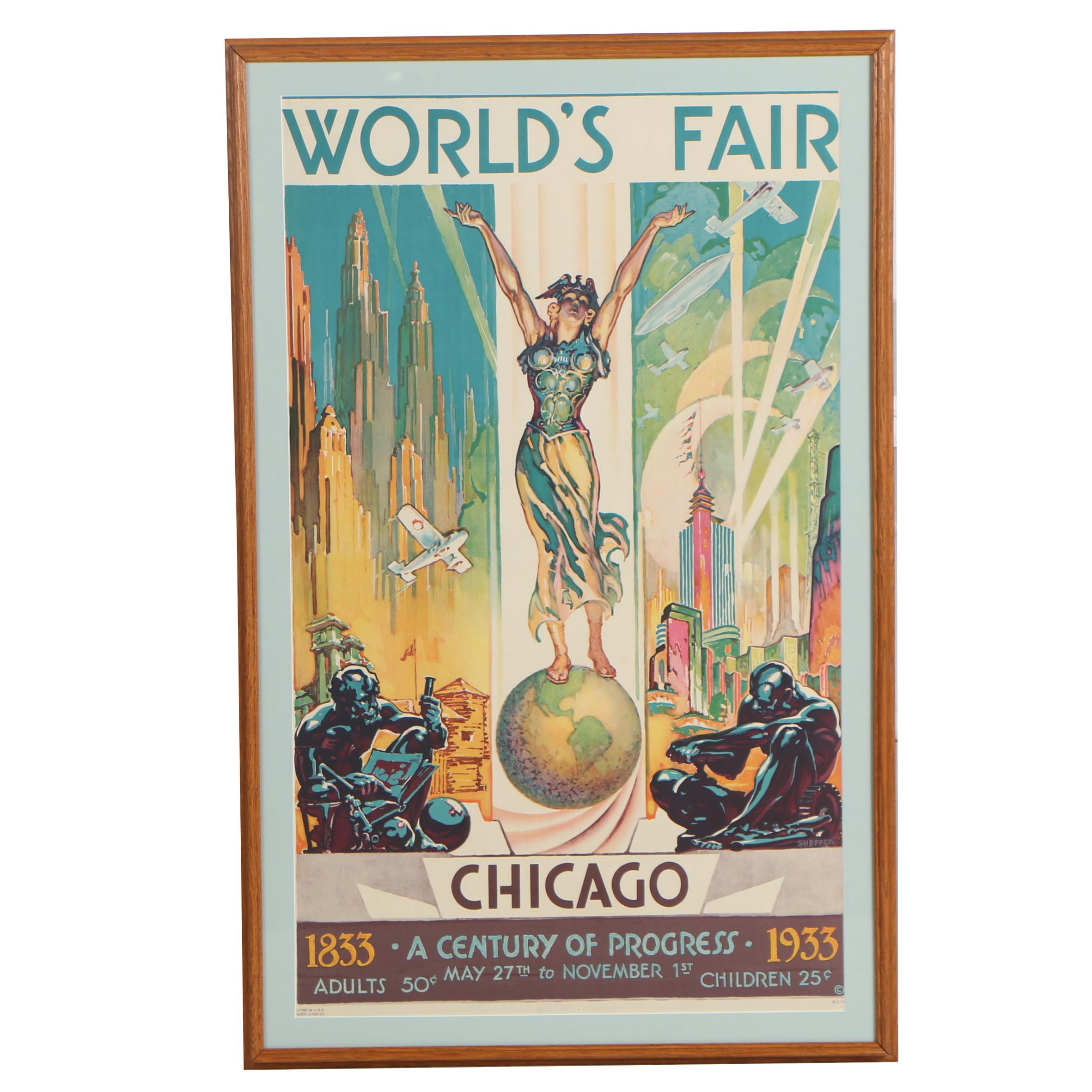 Chicago World's Fair Poster by Glenn C. Sheffer "A Century of Progress", 1933