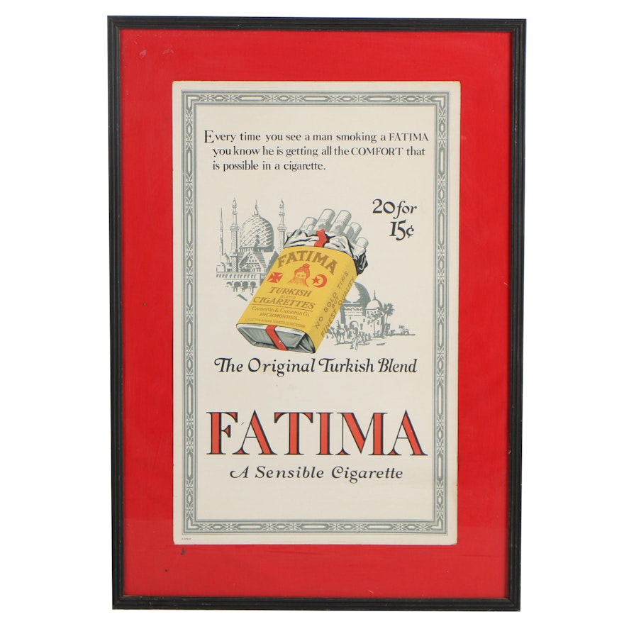 Fatima Cigarette Poster, circa 1915