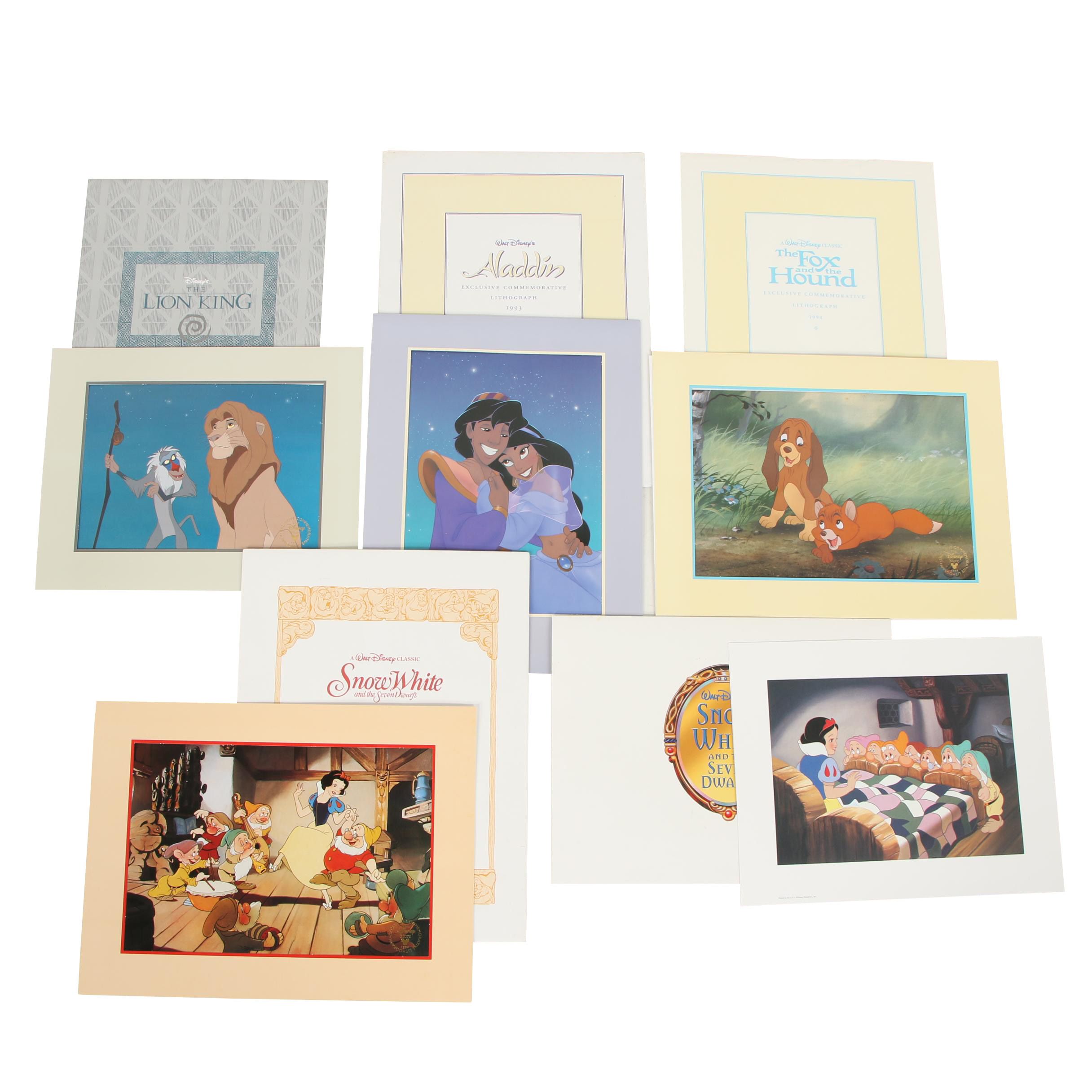 Disney Commemorative Lithographs "Including Snow White and the Seven Dwarfs"