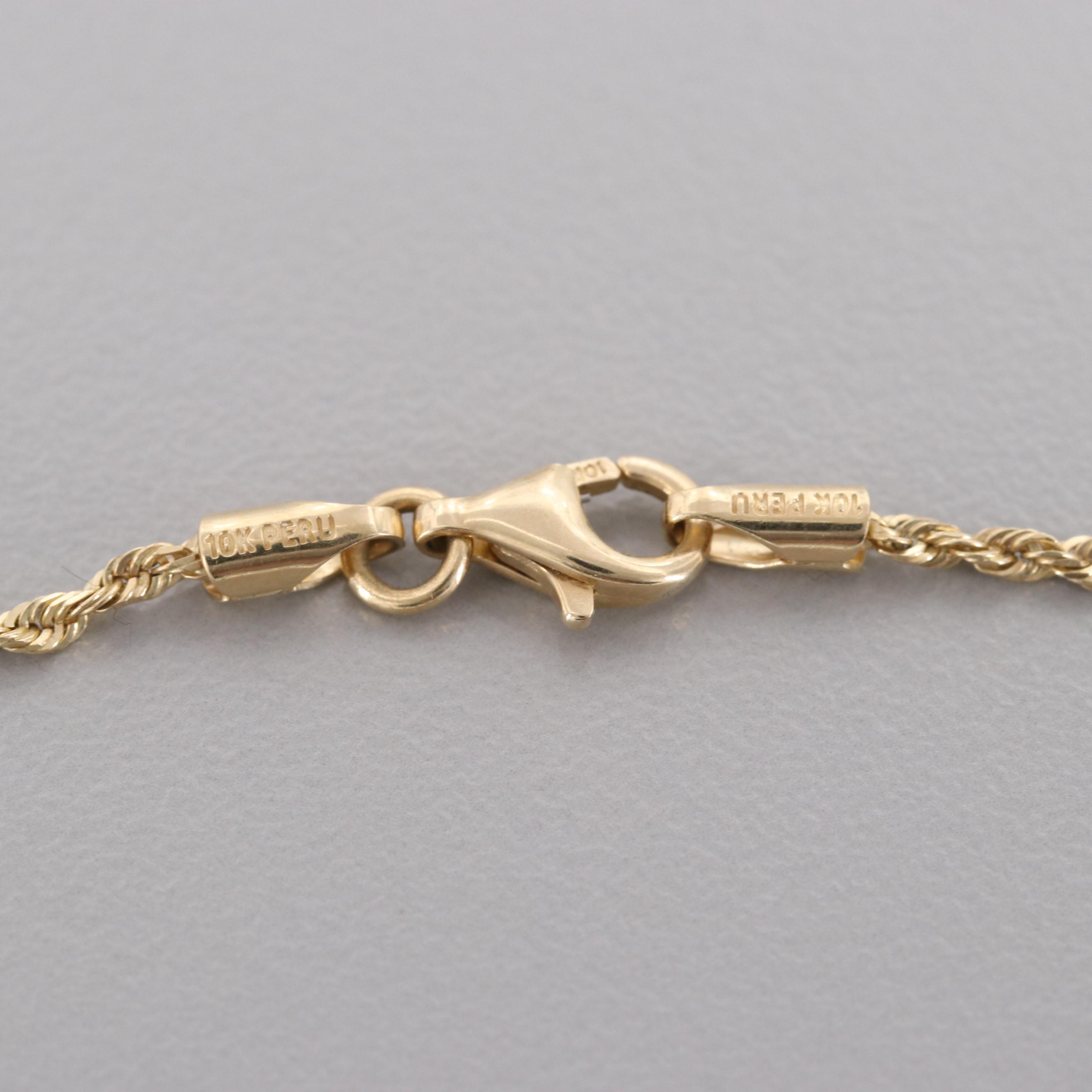 14K Gold Filled St. Christopher Pendant With 10K Yellow Gold Chain