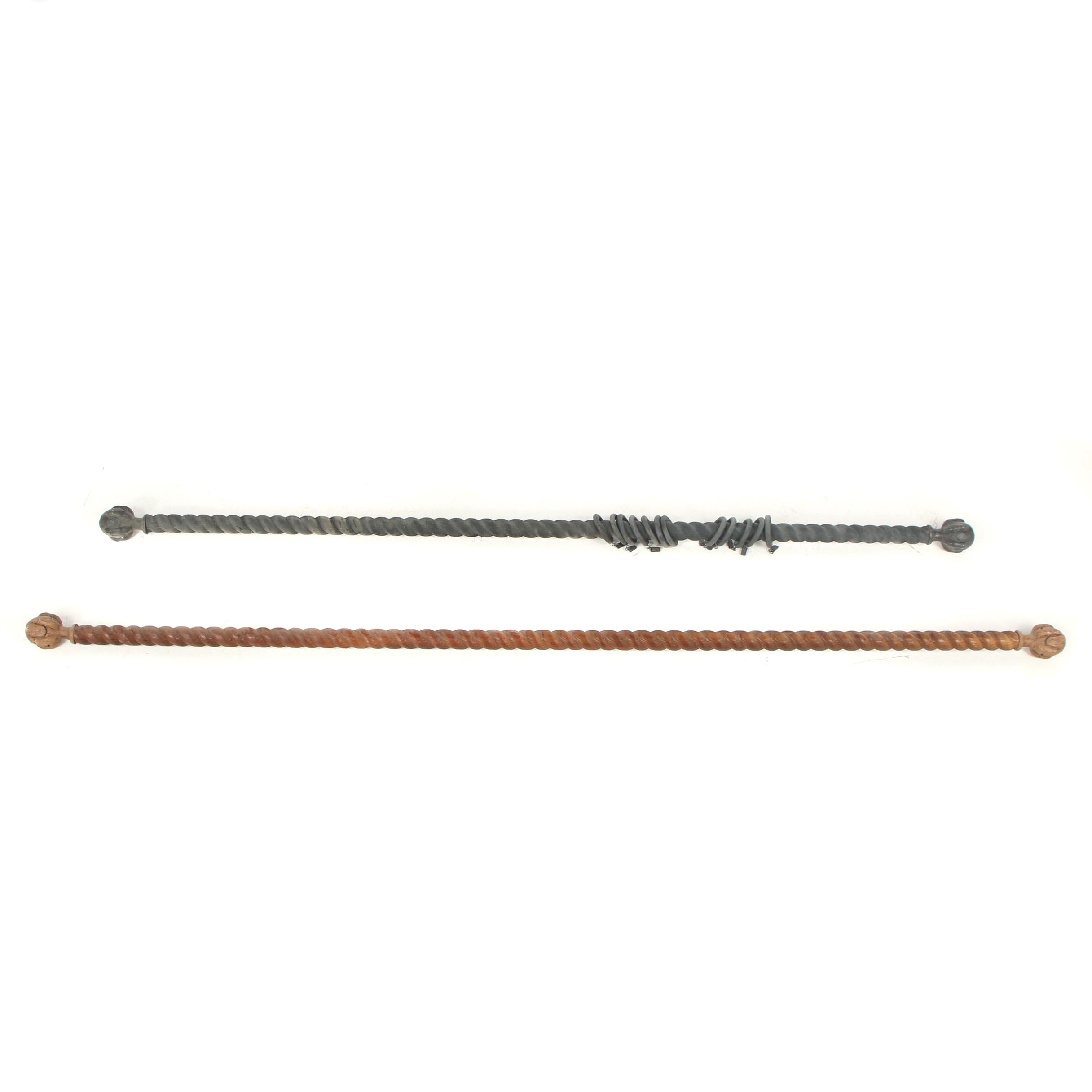Wood Barley Twist Curtain Rods with Ball and Claw Finials