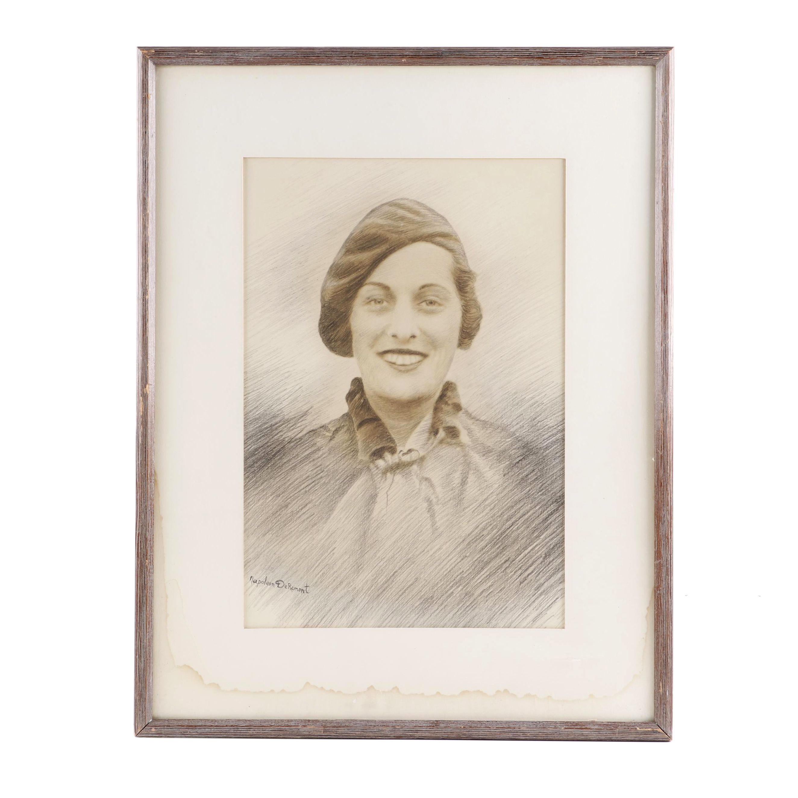 Napoleon DeRemont Portrait Drawing of Woman