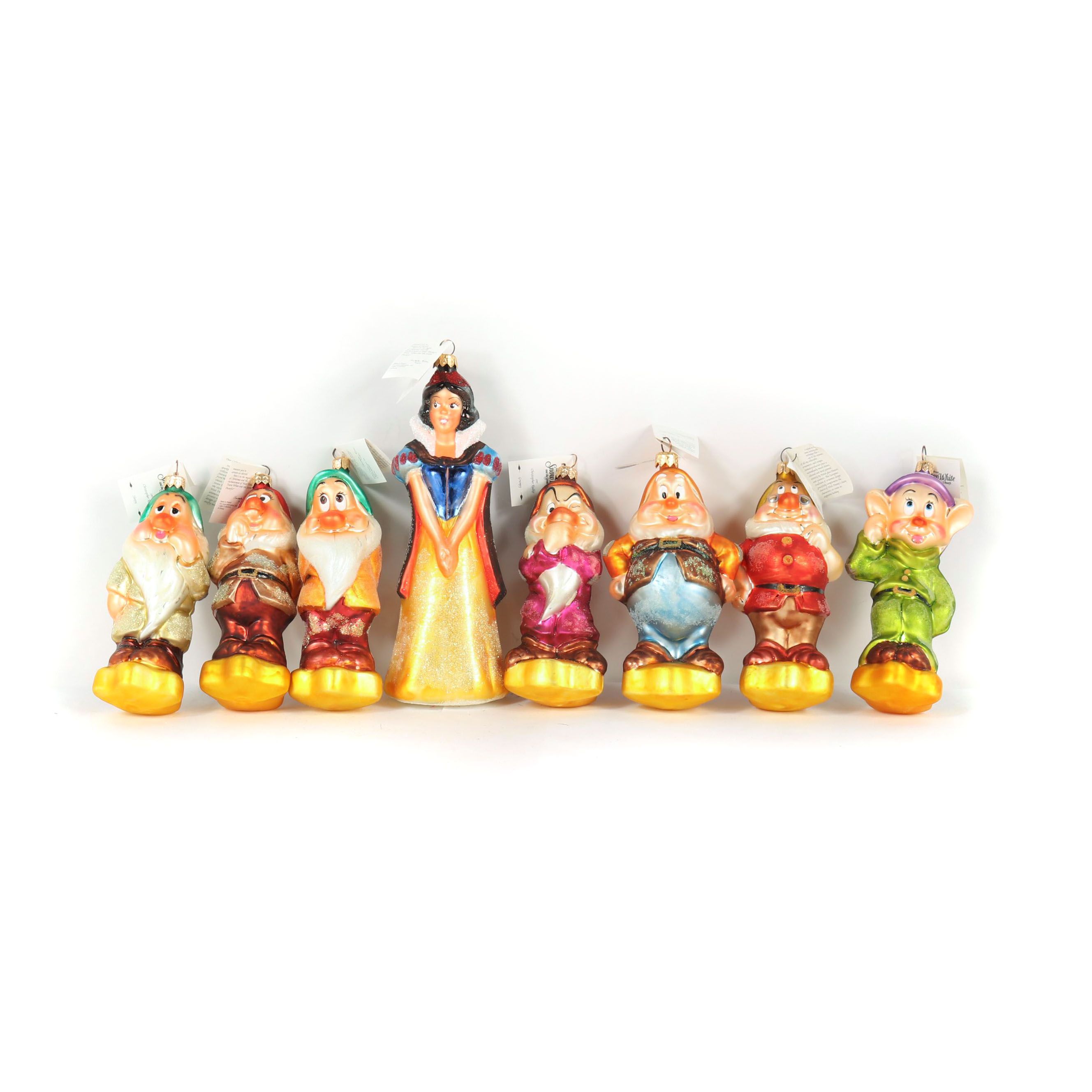 Christopher Radko Glass Disney "Snow White and the Seven Dwarfs"  Ornaments