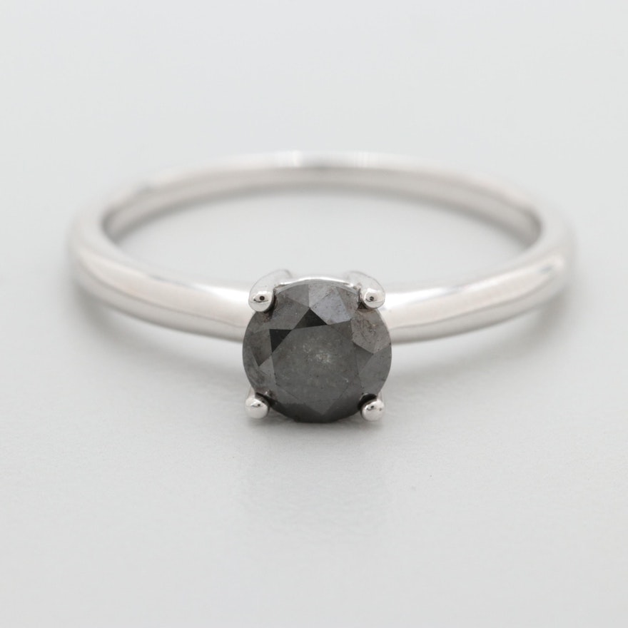 Sterling Silver Black 1.05 CT Diamond Ring