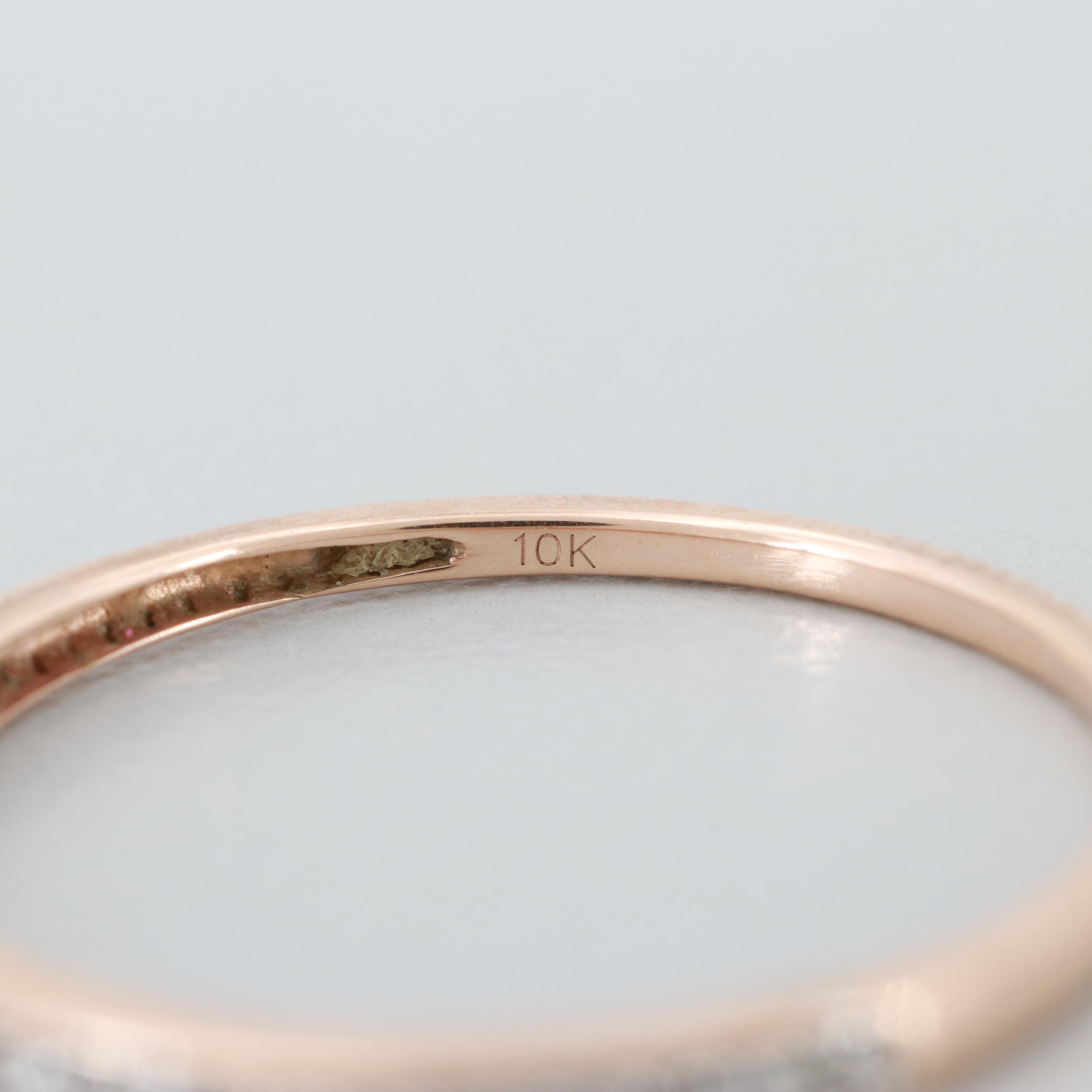 10K Rose Gold Diamond Ring