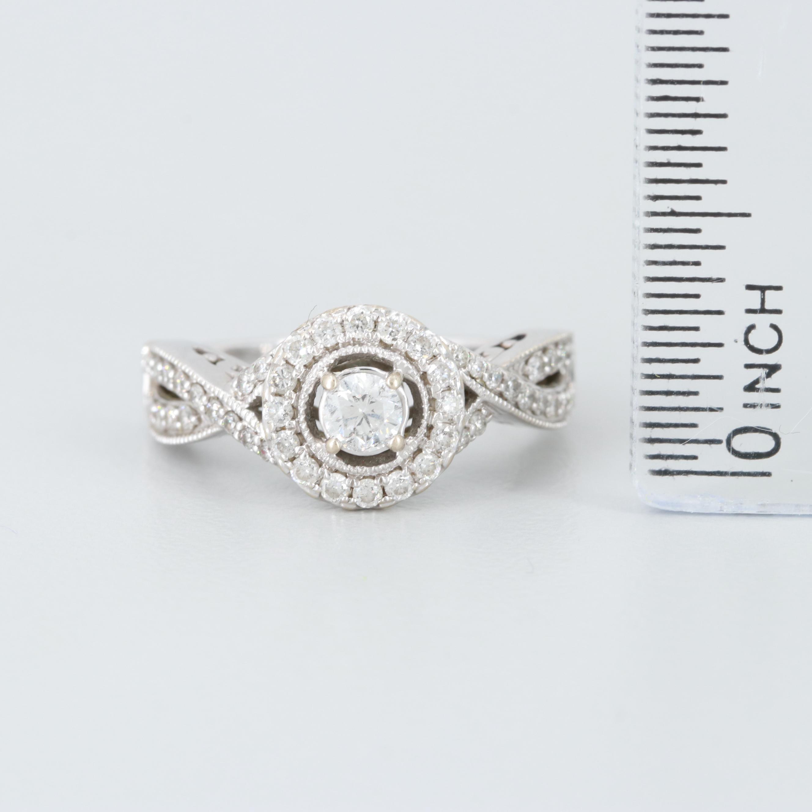 14K White Gold Diamond Ring