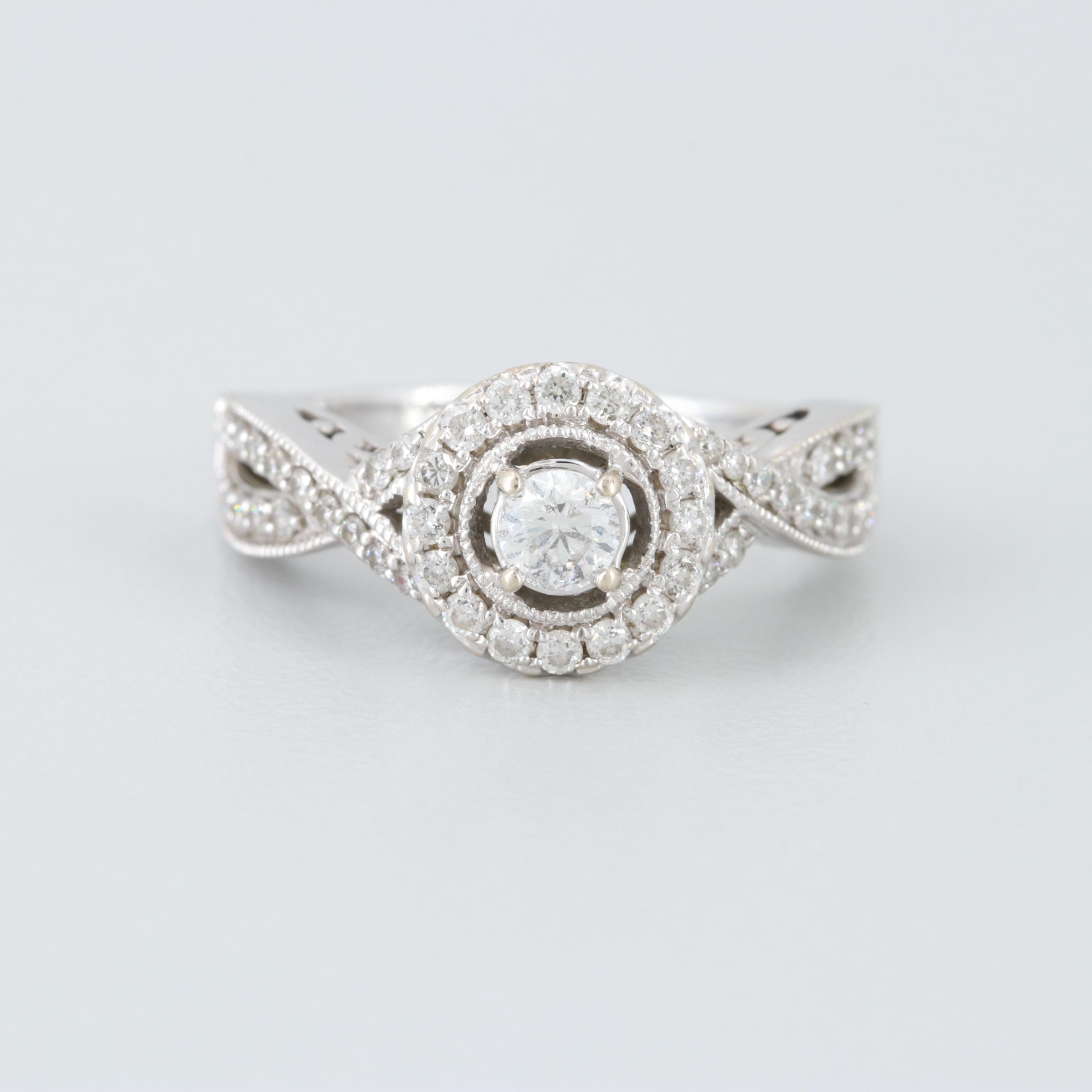 14K White Gold Diamond Ring