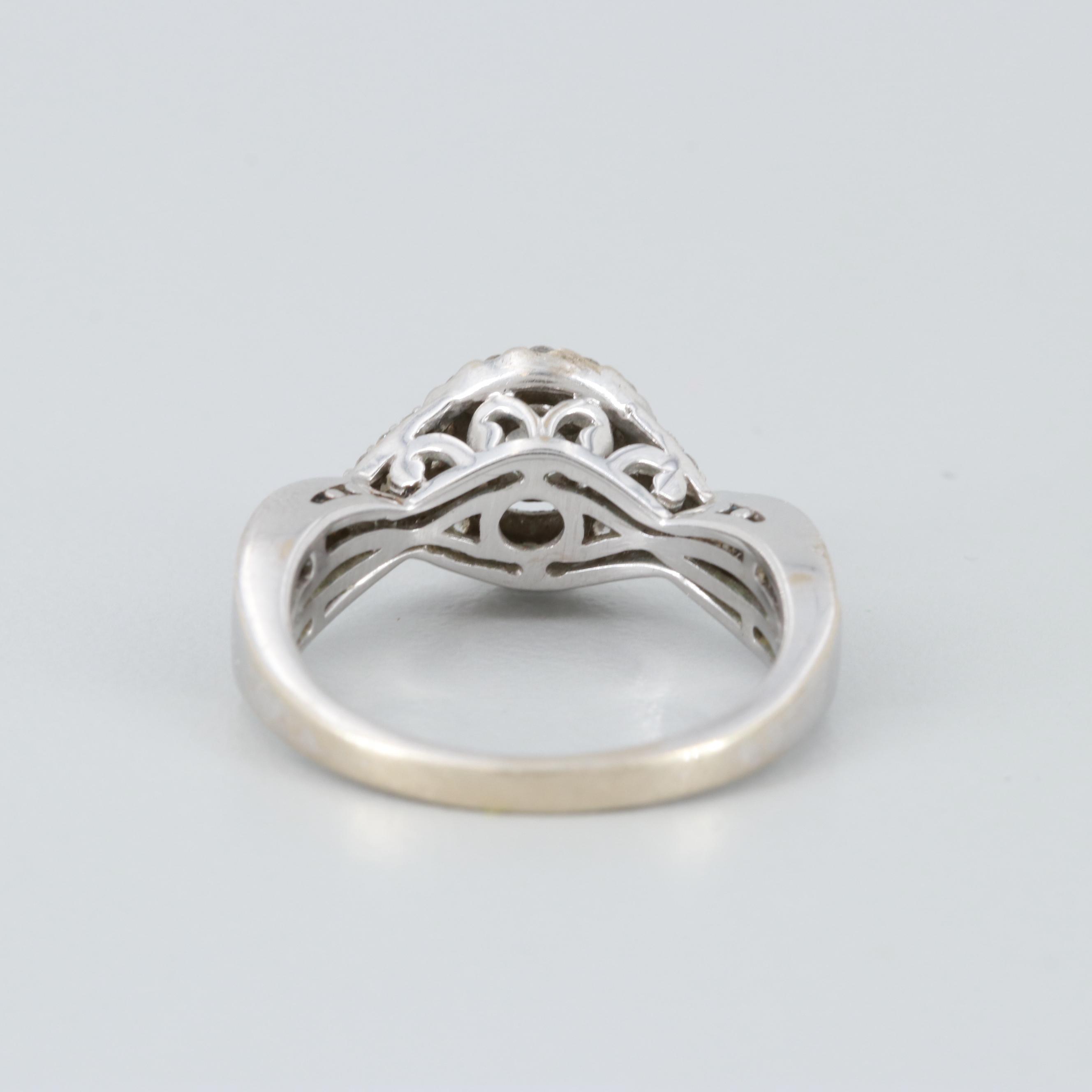 14K White Gold Diamond Ring