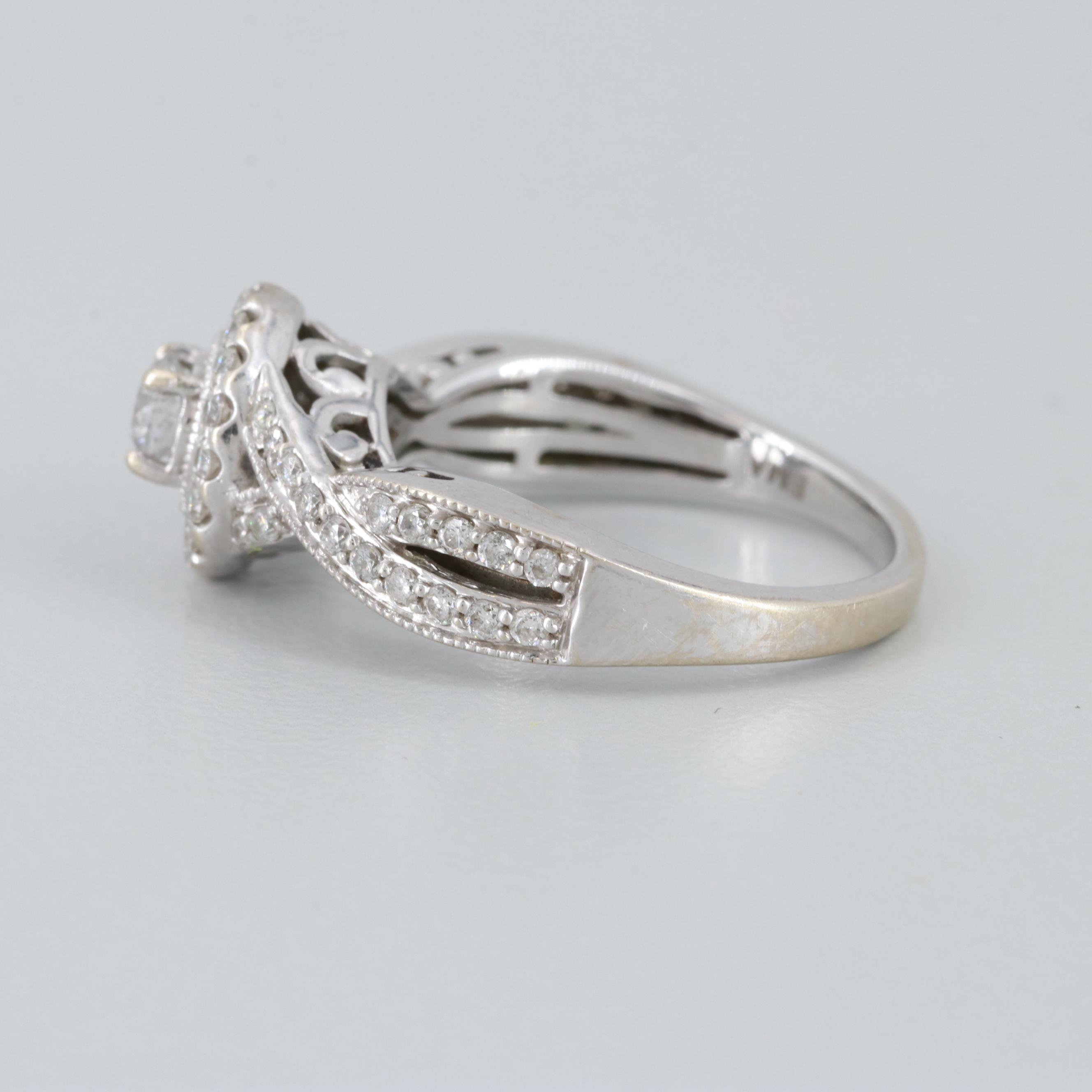 14K White Gold Diamond Ring