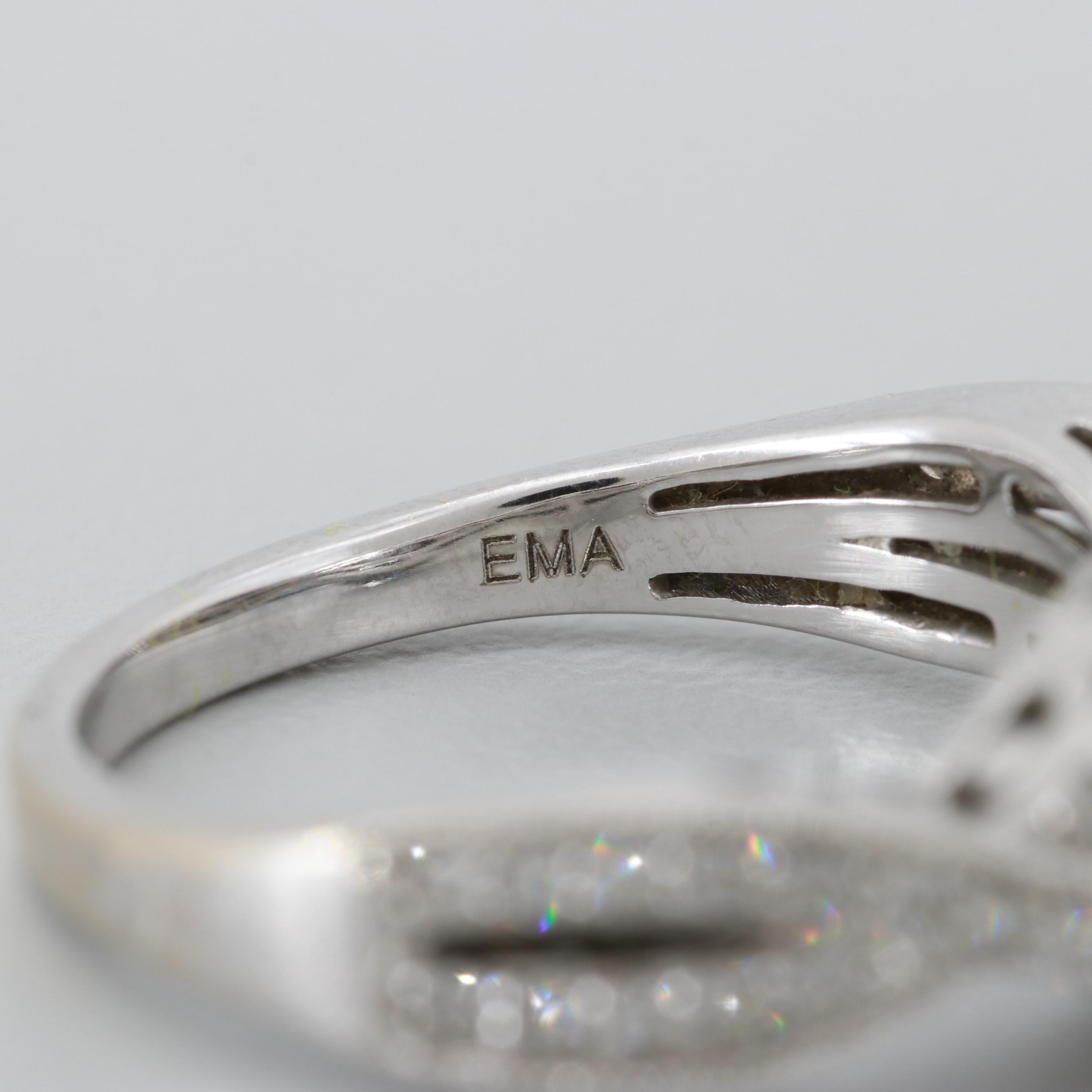 14K White Gold Diamond Ring