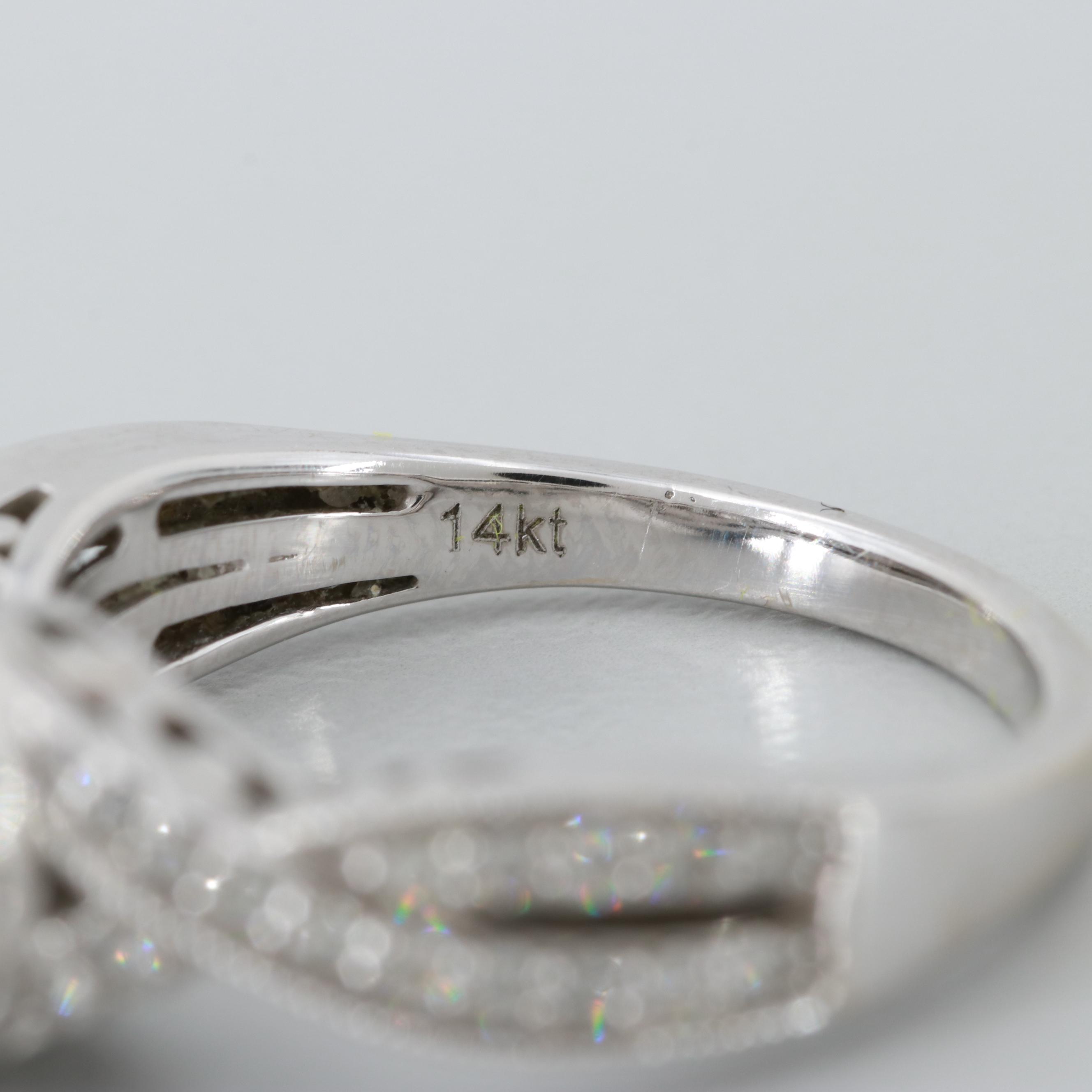 14K White Gold Diamond Ring