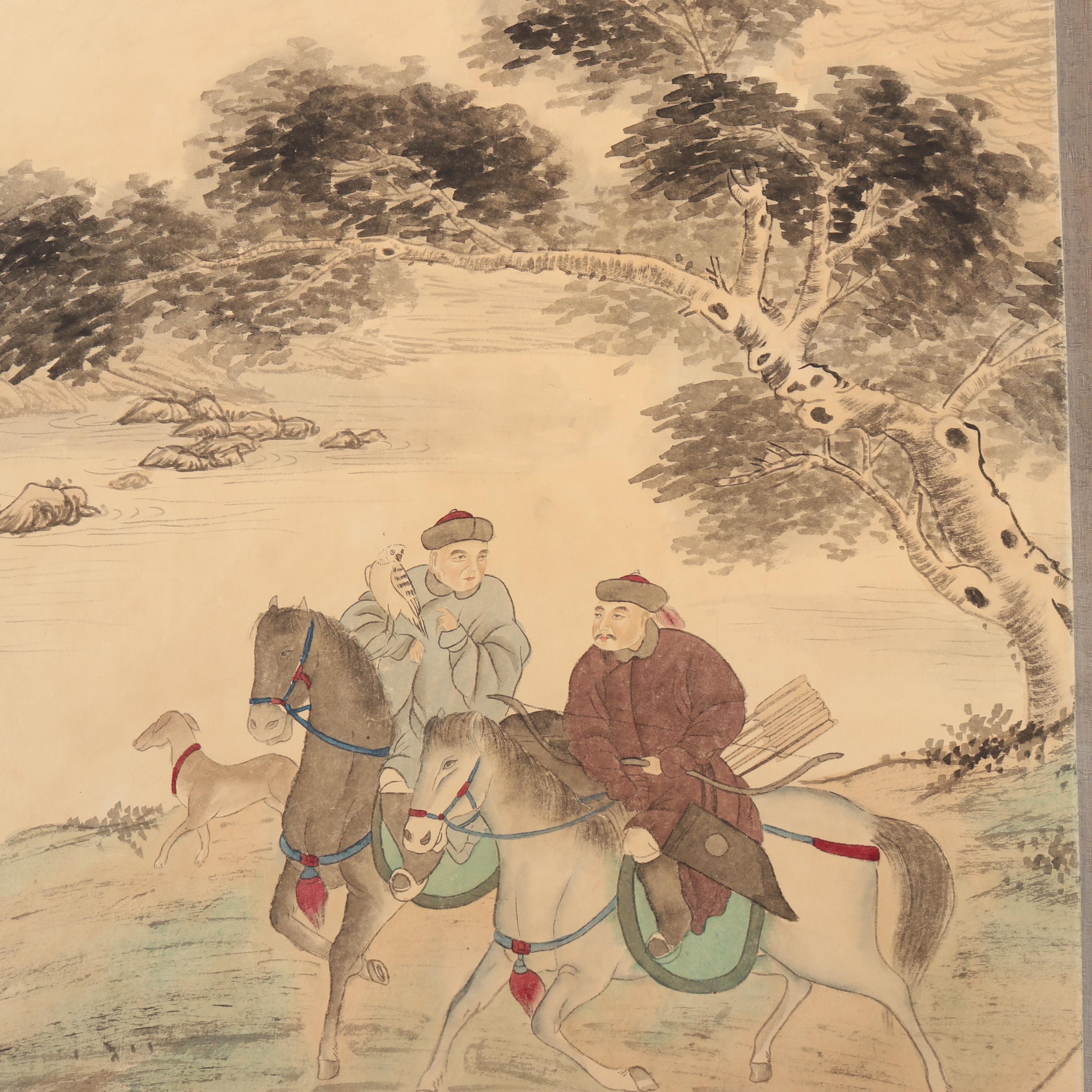 Lin Banqi Chinese Watercolor Hanging Scroll