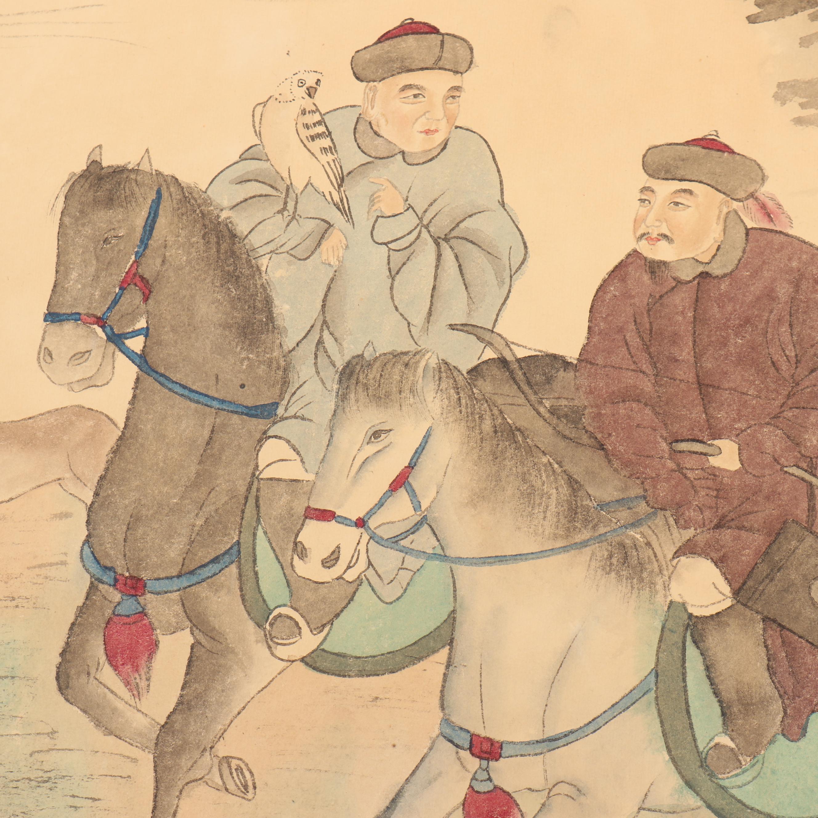 Lin Banqi Chinese Watercolor Hanging Scroll