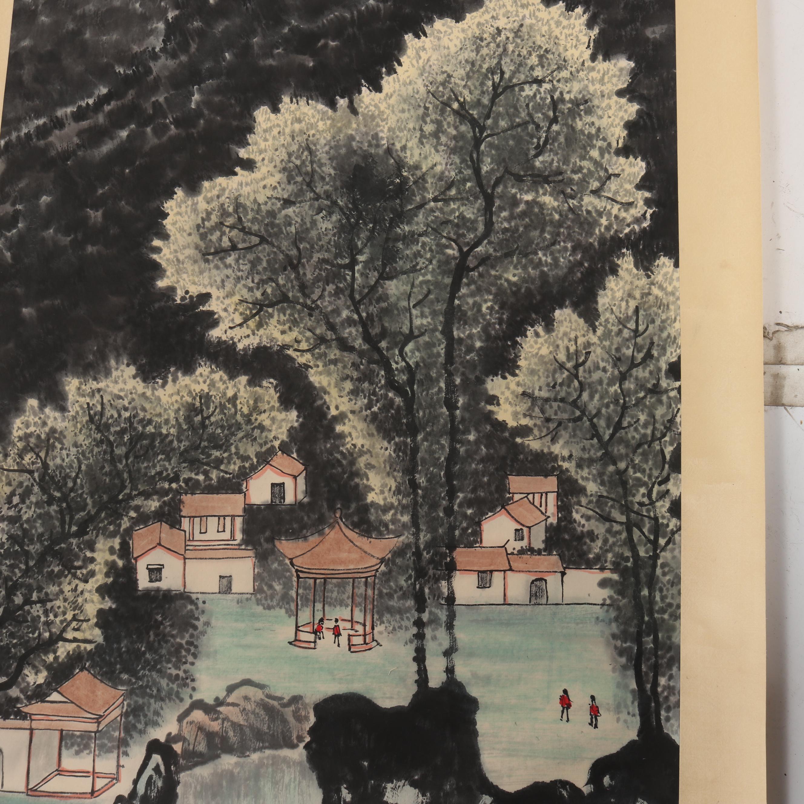 Li Keran Watercolor and Ink Hanging Scroll "Spring in March"