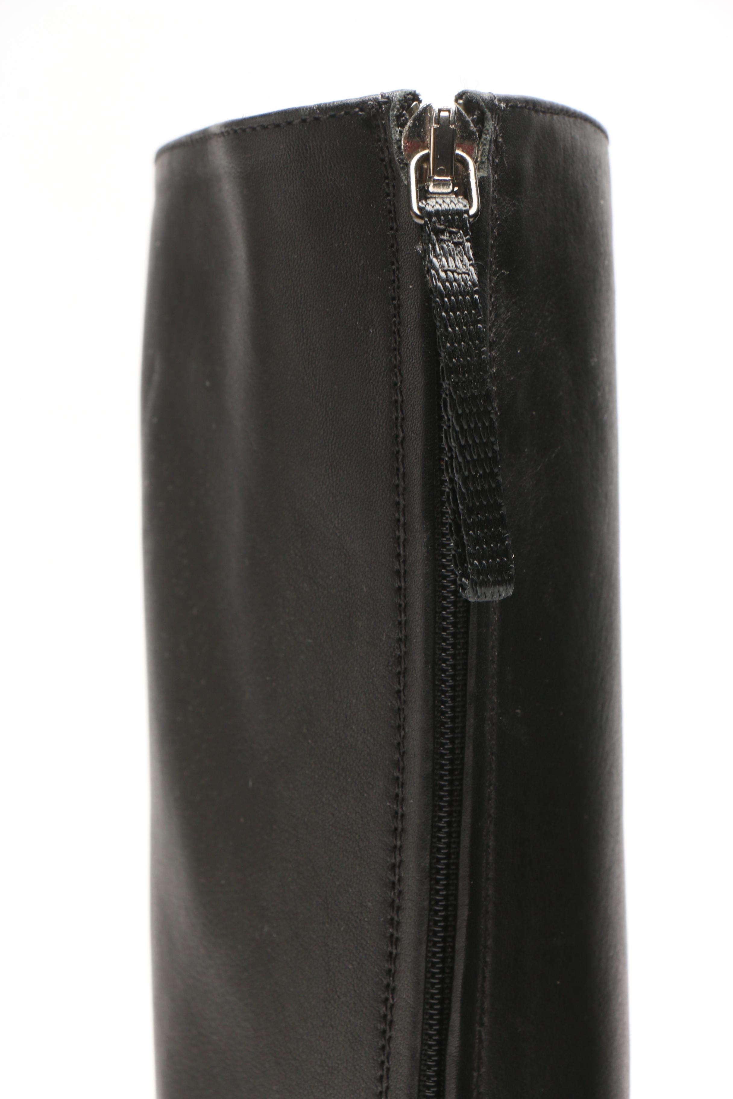 Prada Black Leather Boots, Made in Italy