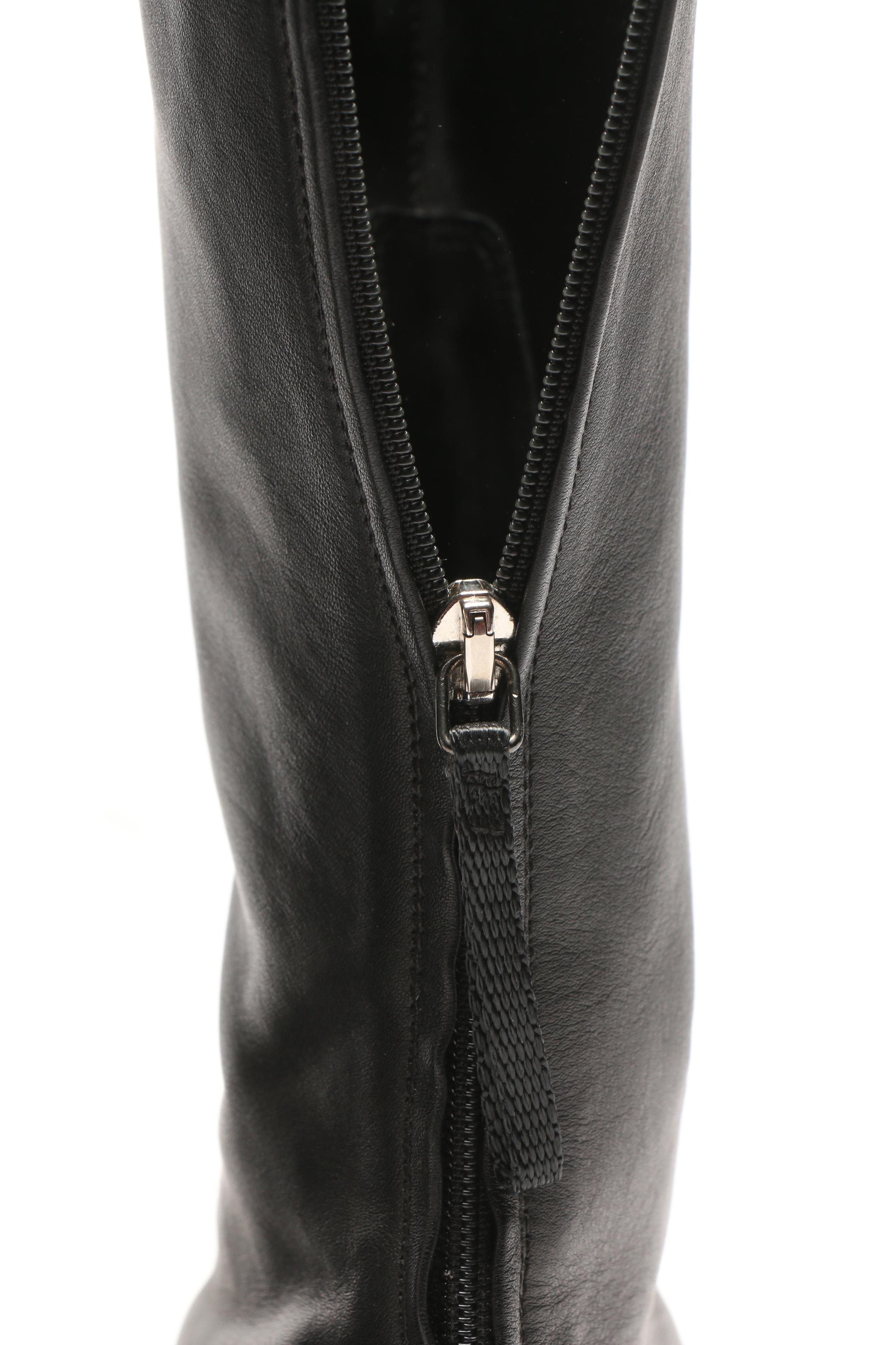 Prada Black Leather Boots, Made in Italy