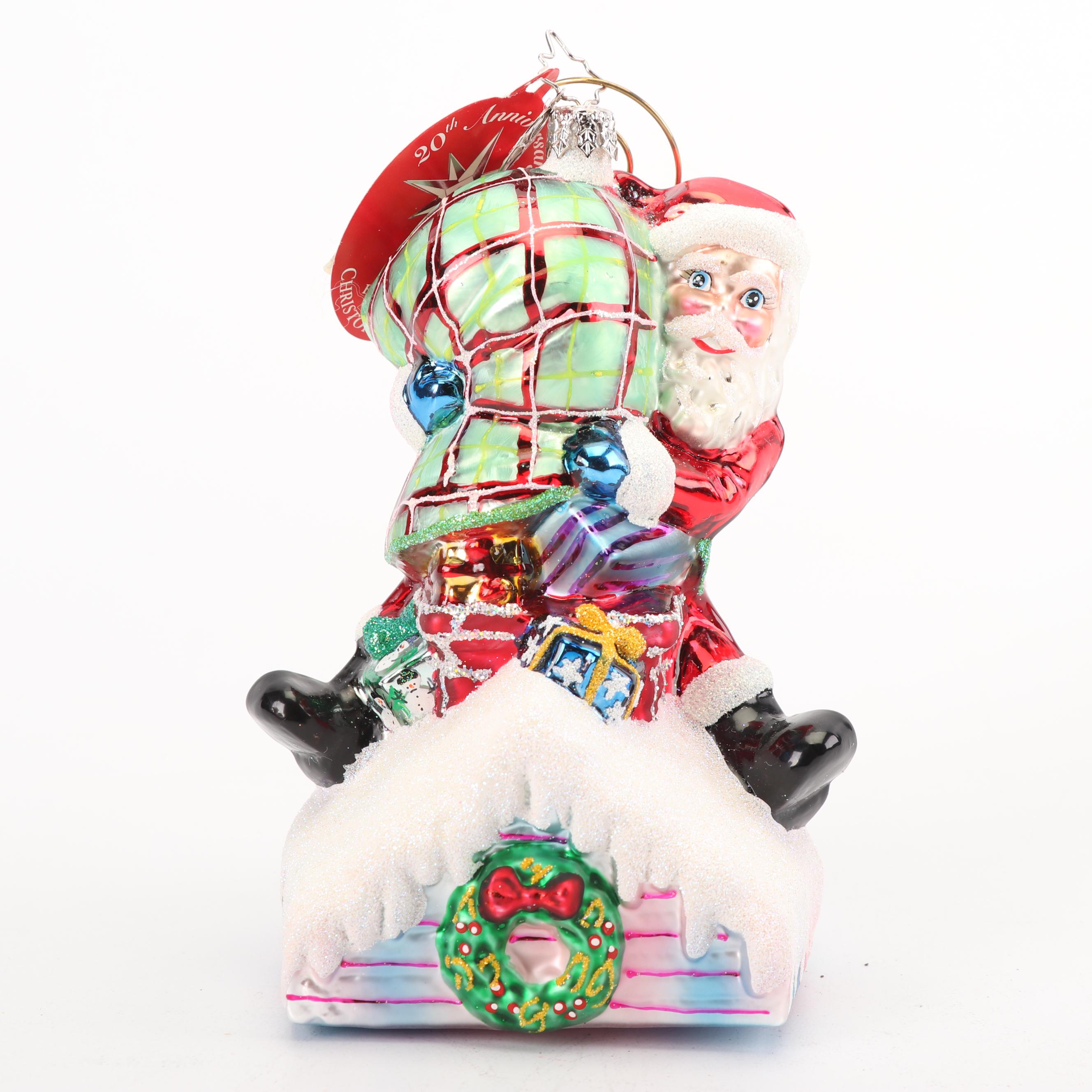 Christopher Radko Blown Glass Santa Claus Ornaments, 1990s
