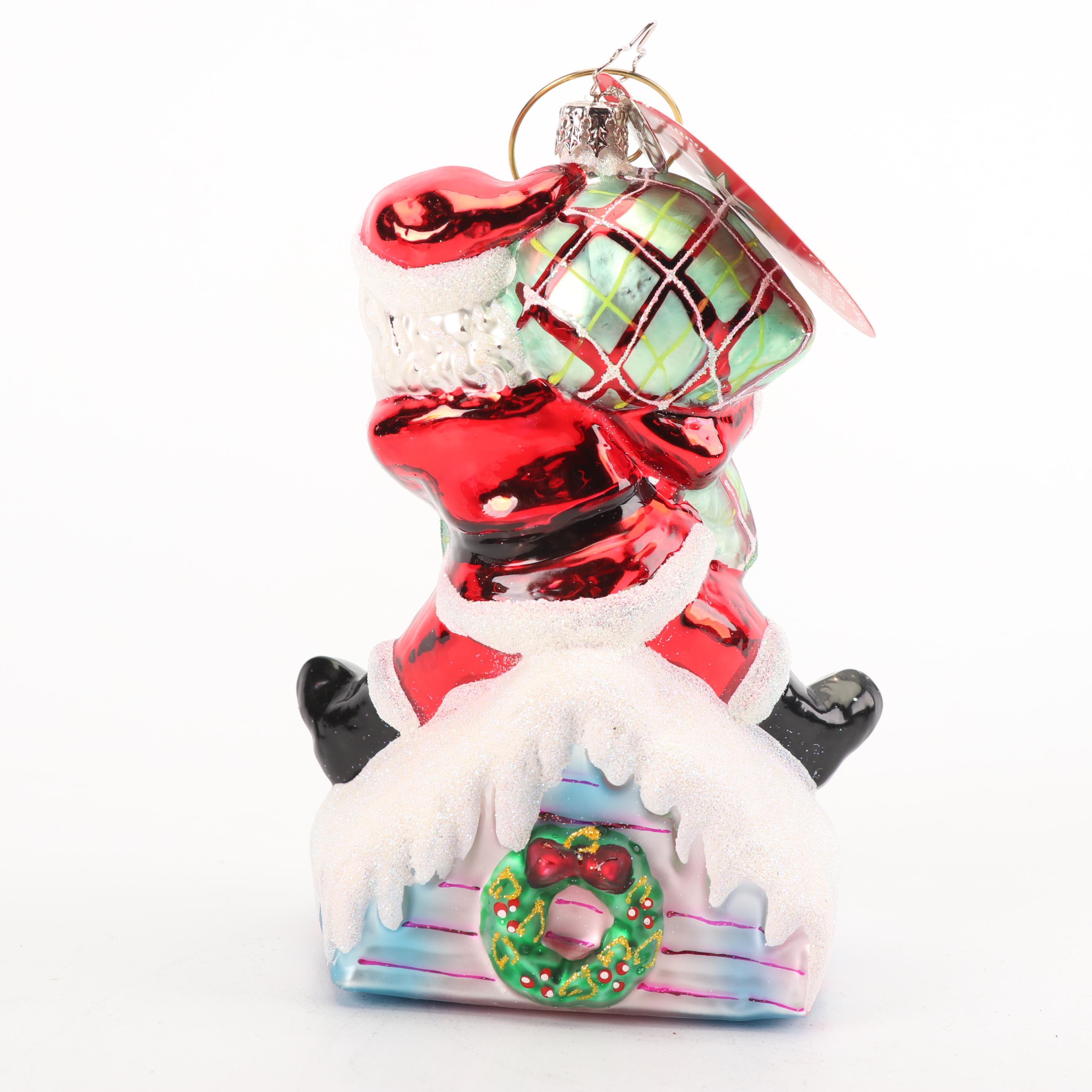 Christopher Radko Blown Glass Santa Claus Ornaments, 1990s