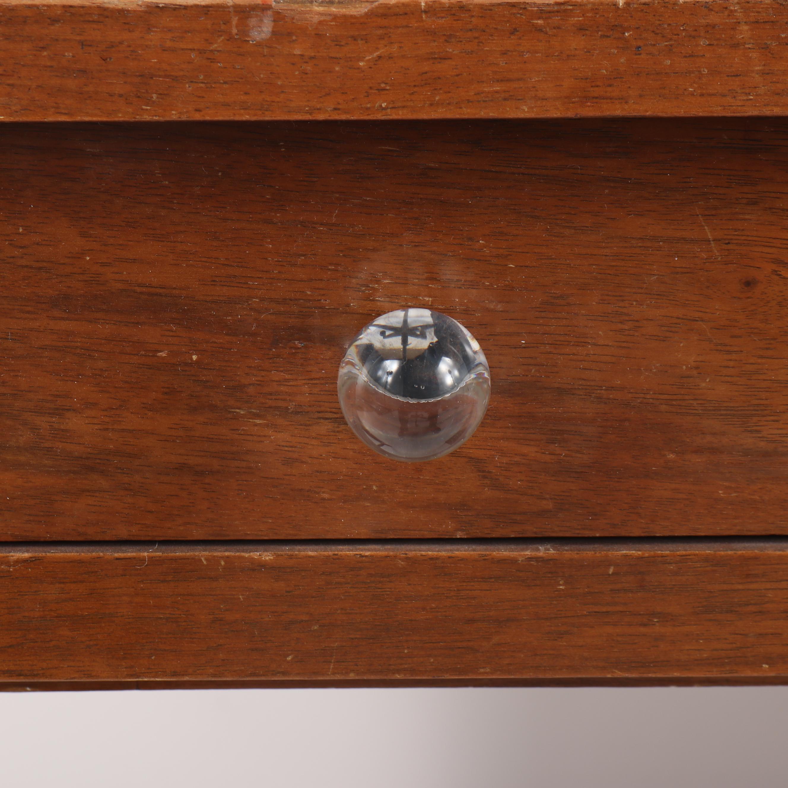 Art Moderne Mahogany Student Desk with Chromed Accents, Early to Mid 20th Cent.