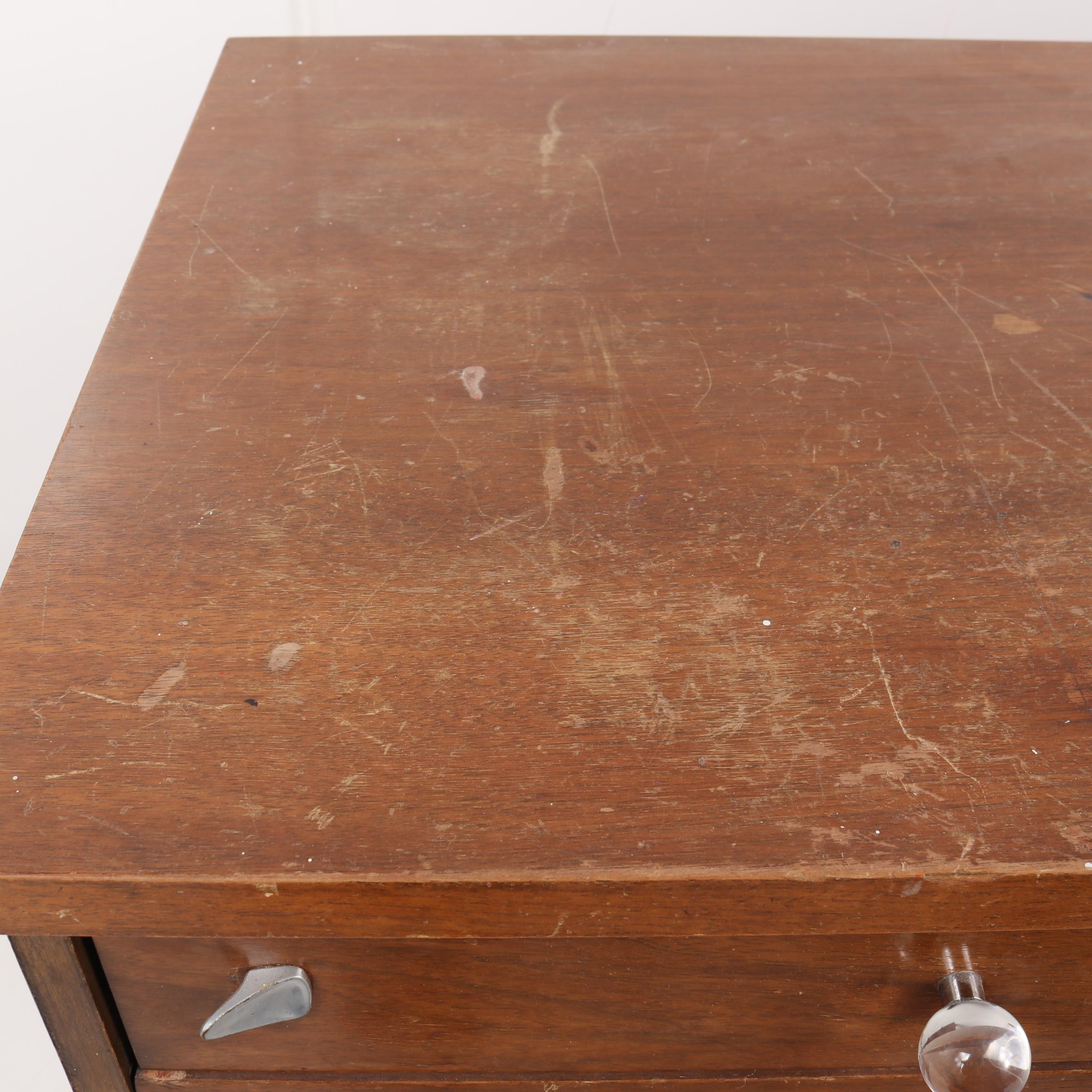 Art Moderne Mahogany Student Desk with Chromed Accents, Early to Mid 20th Cent.