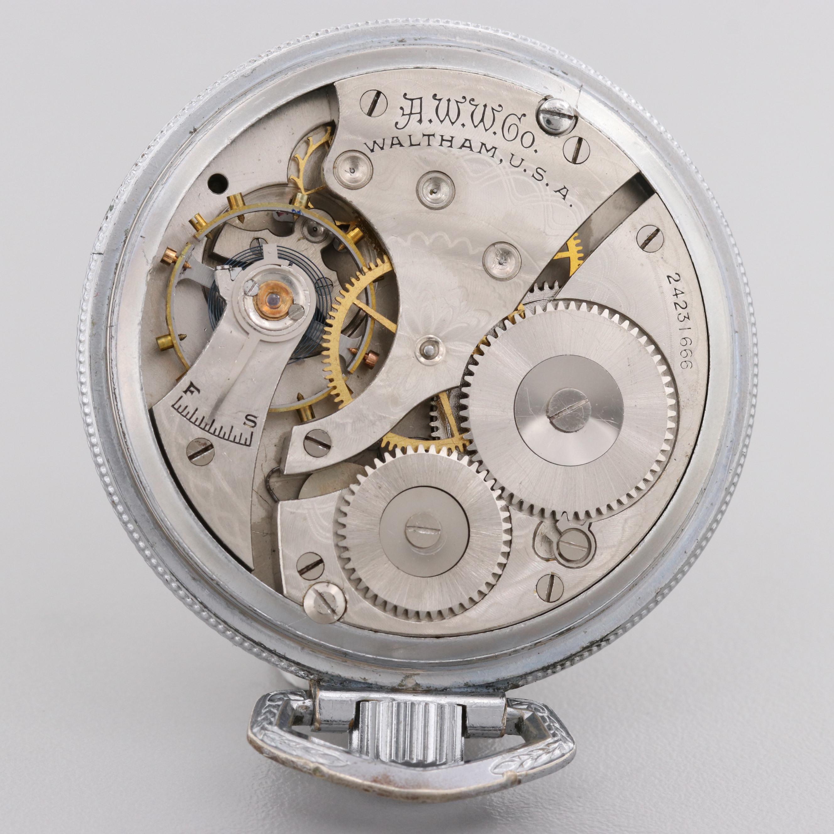 Waltham Silver Tone Pocket Watch, 1922