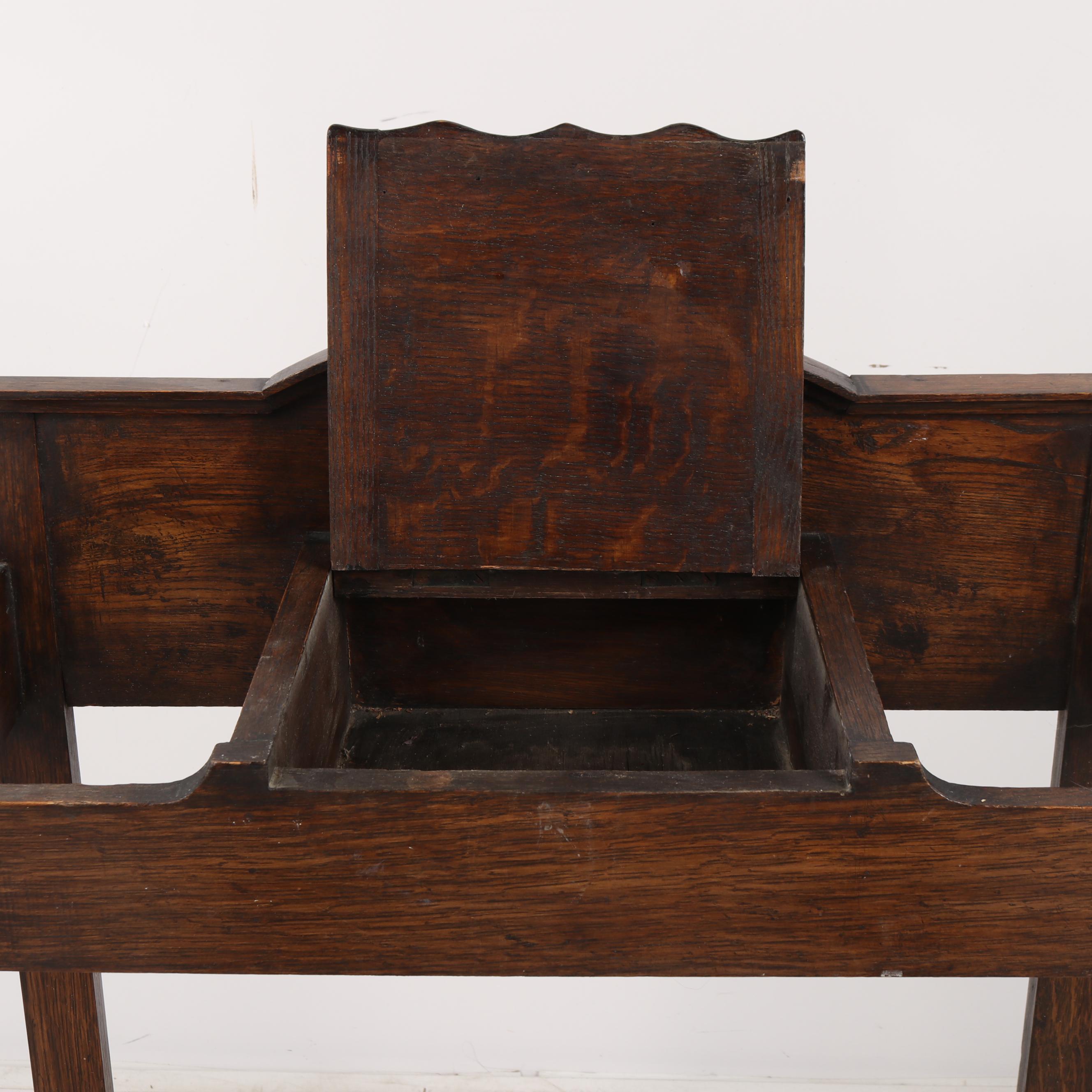 Quartersawn Oak Hall Table with Umbrella Trays, 20th Century