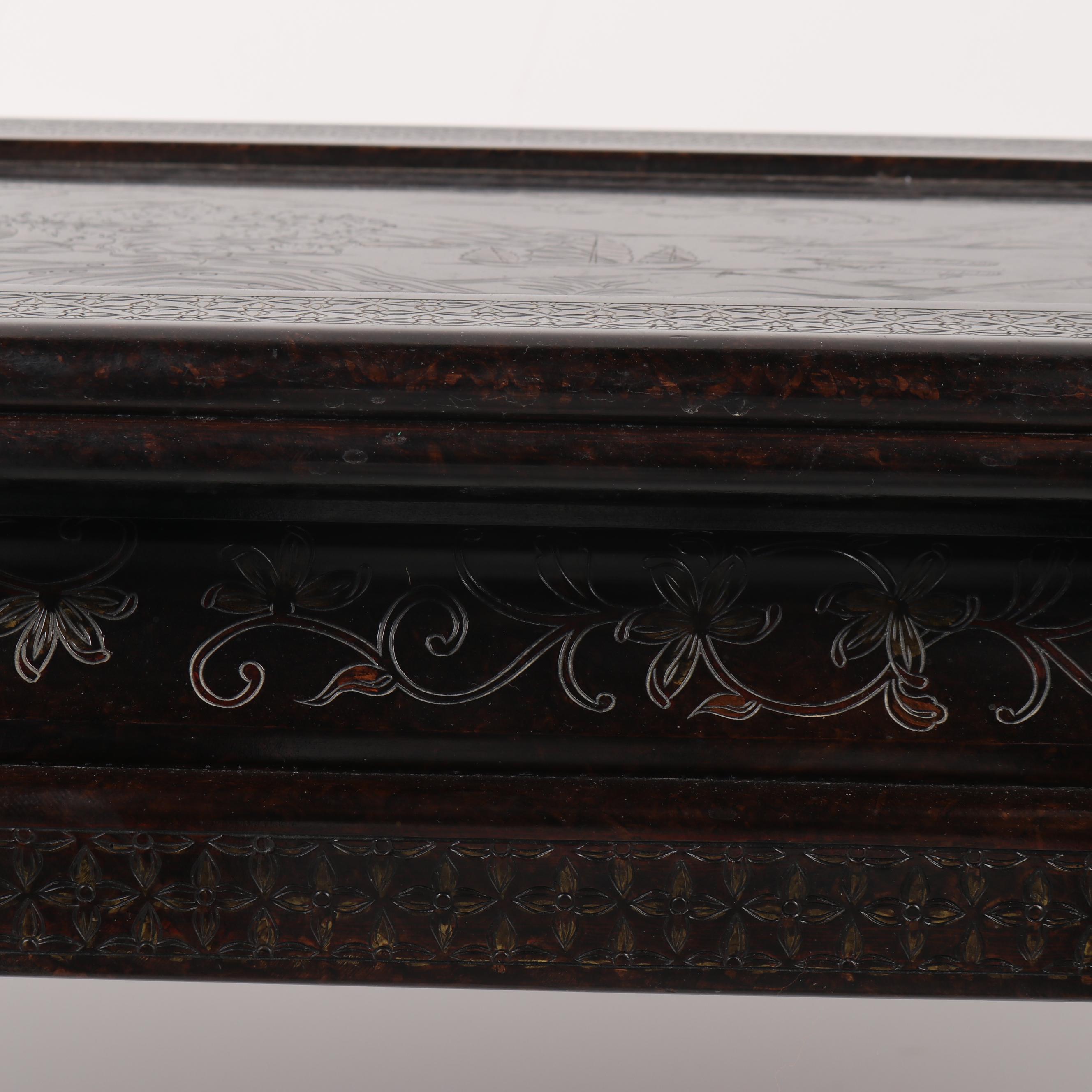 Chinese Carved Hardwood Sofa Table, Mid/Late 20th Century