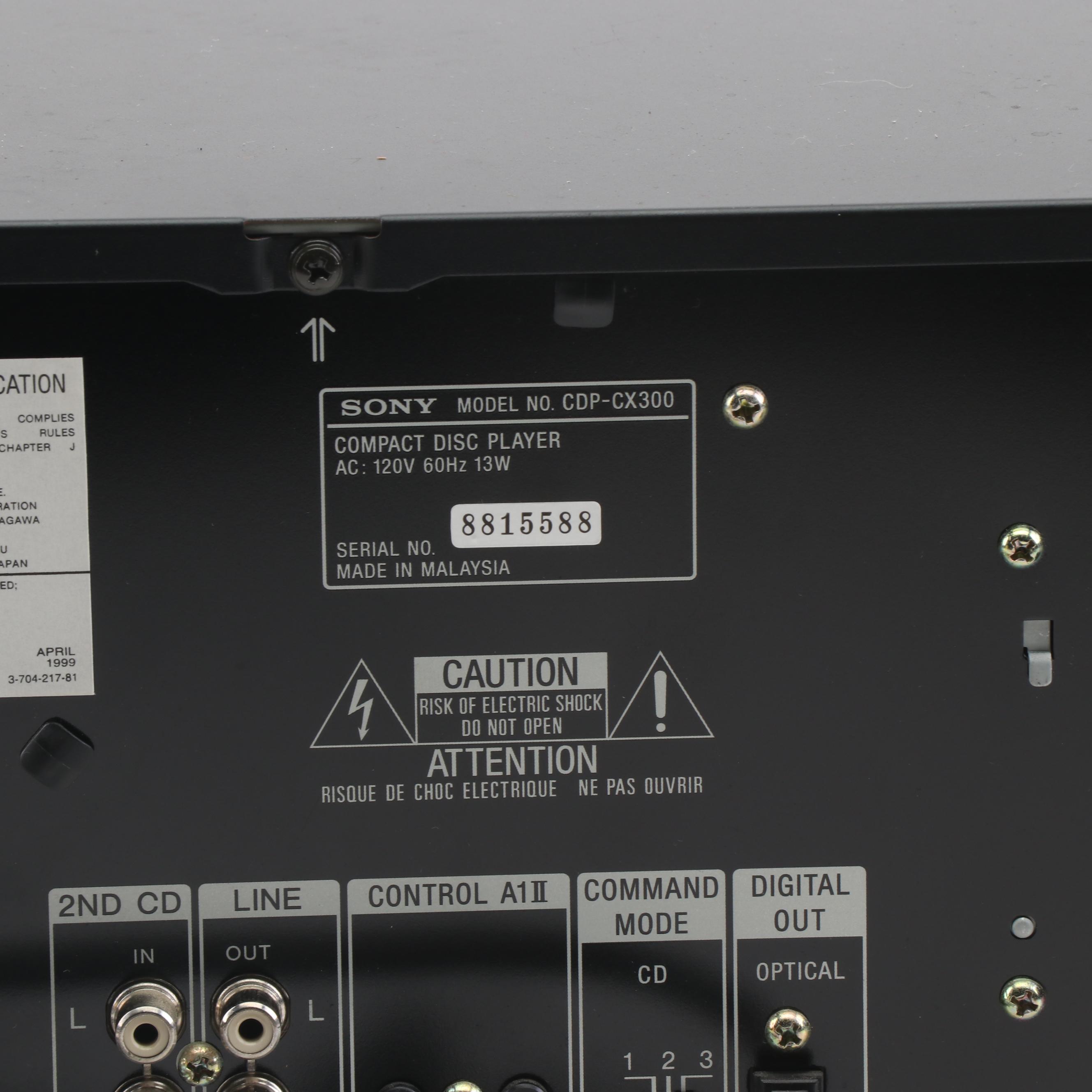 Sony Compact Disc Player CDP-CX300